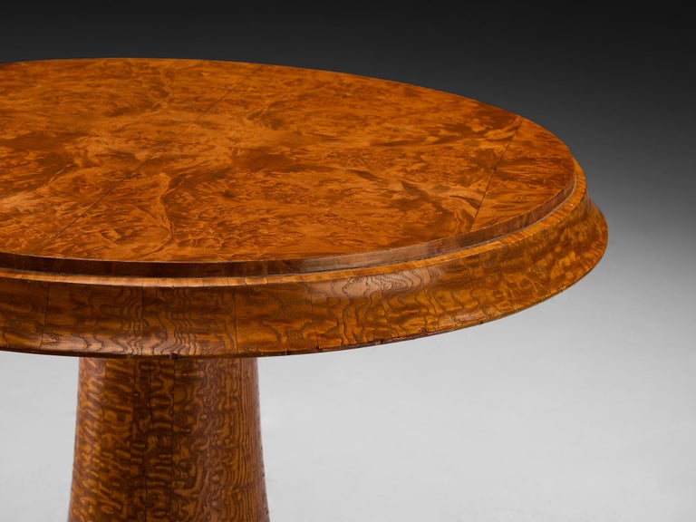 Art Deco Italian Side Table in Burl Wood