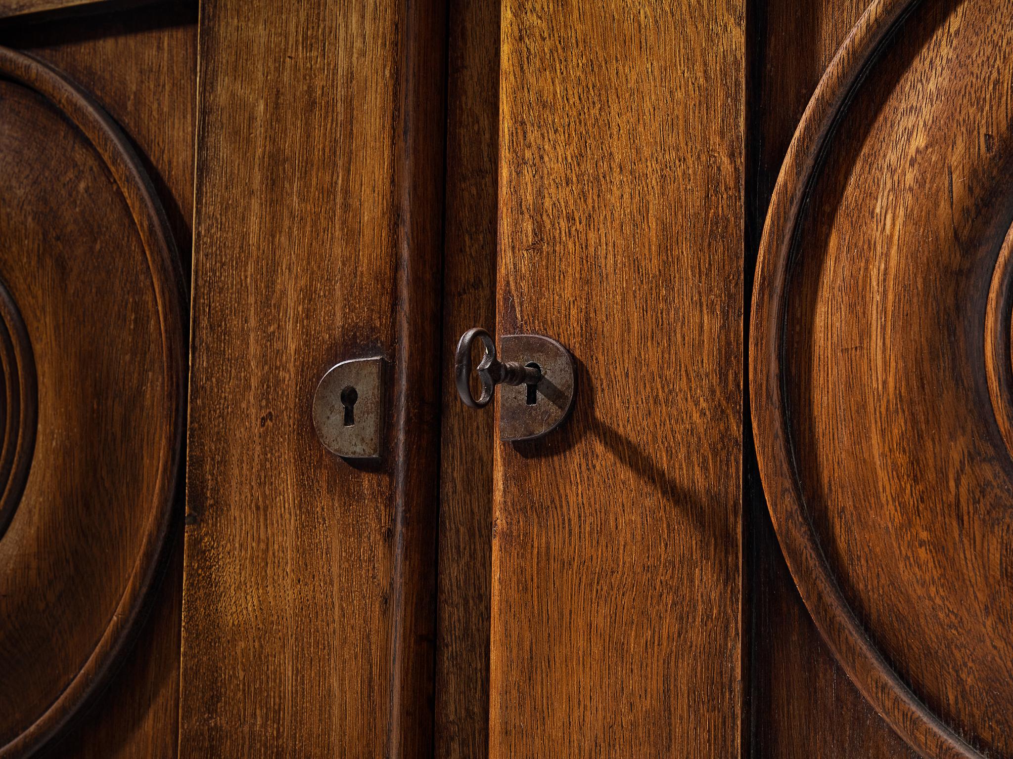 1930s French Art Deco Cabinet in Stained Oak and Chestnut