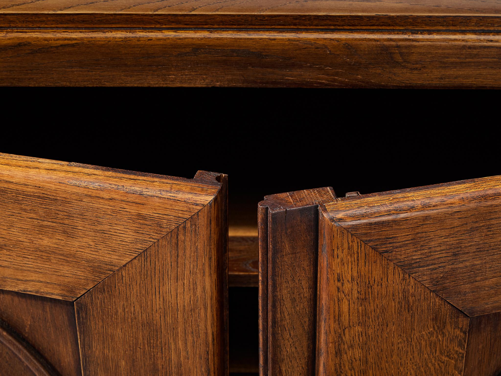 1930s French Art Deco Cabinet in Stained Oak and Chestnut