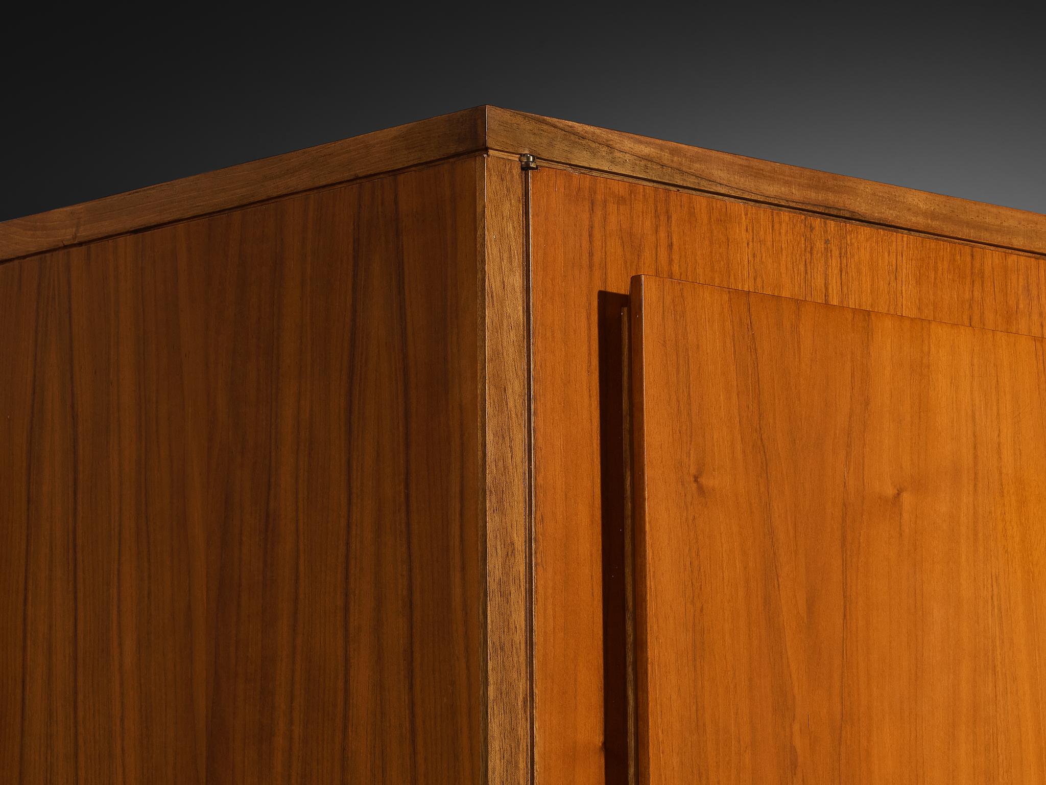 Italian Large Cabinet in Teak and Geometric Fronts