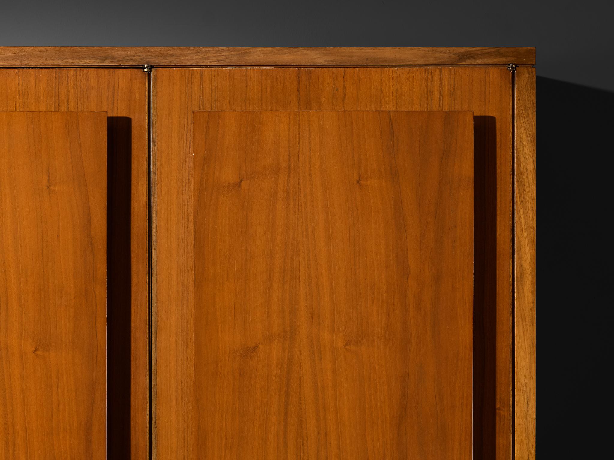 Italian Large Cabinet in Teak and Geometric Fronts