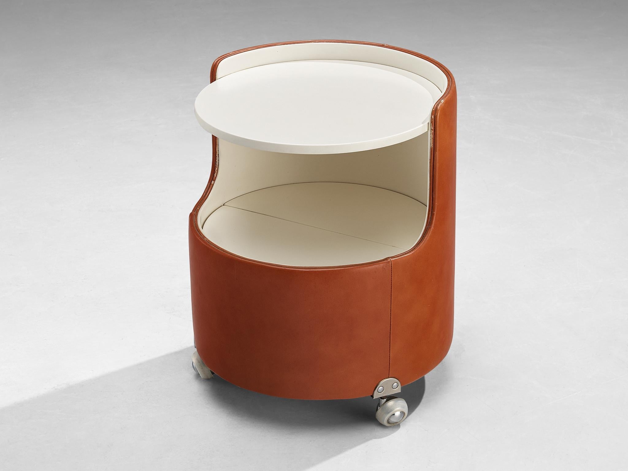 Luigi Massoni for Poltrona Frau Night Stands in Leather and Lacquered Wood