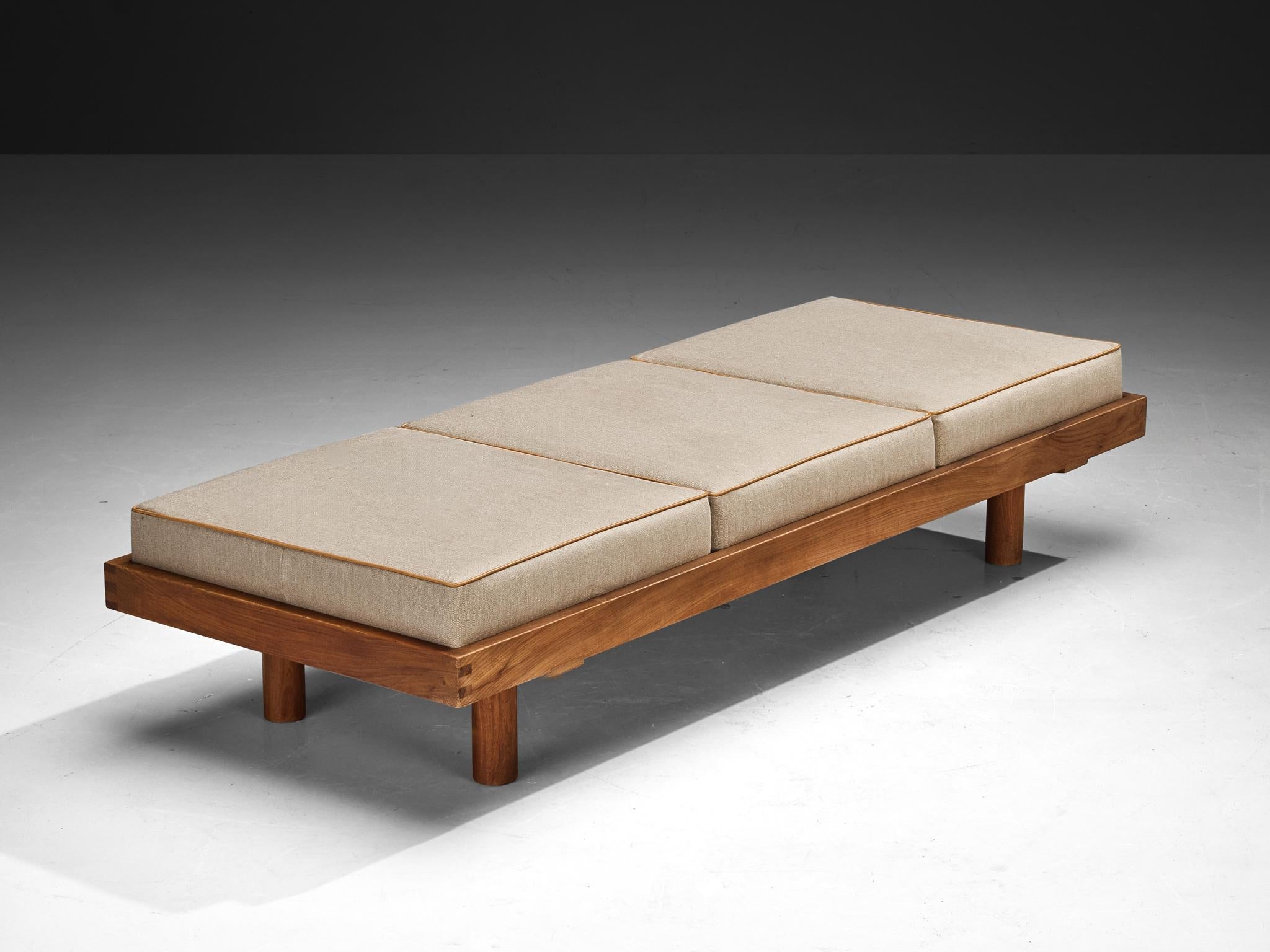 Early Pierre Chapo 'L09F' Bench in Solid Oak