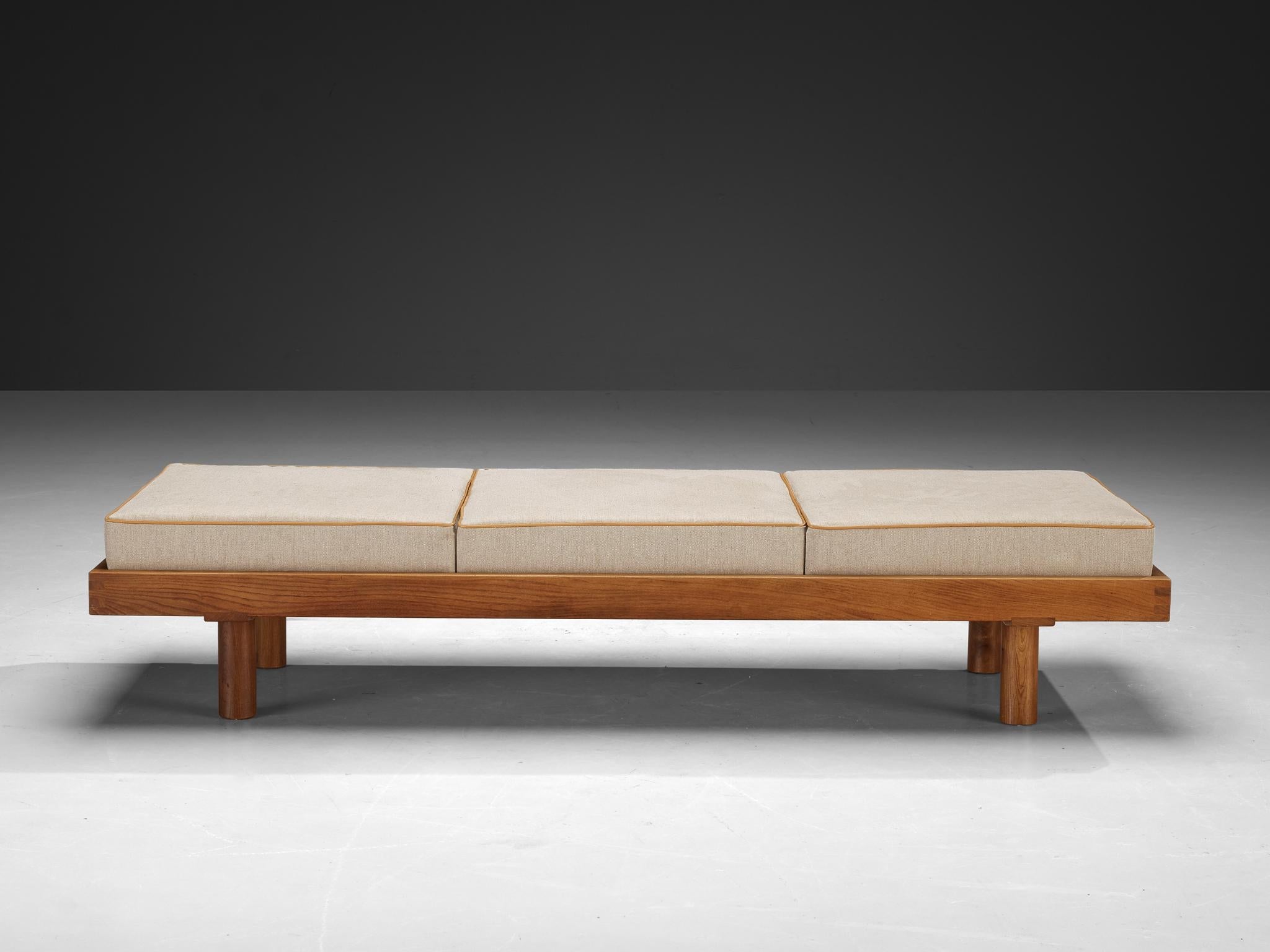 Early Pierre Chapo 'L09F' Bench in Solid Oak