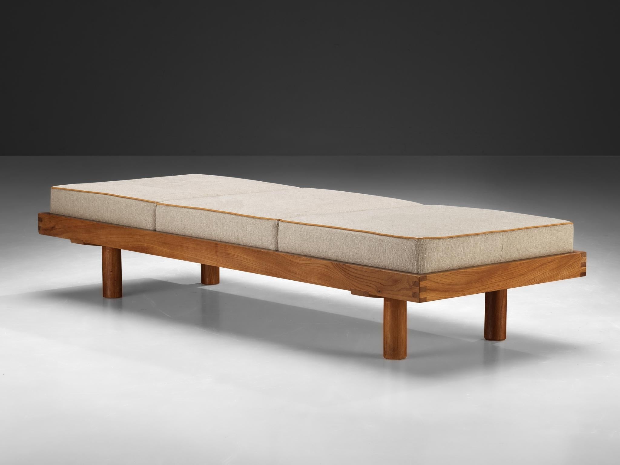 Early Pierre Chapo 'L09F' Bench in Solid Oak