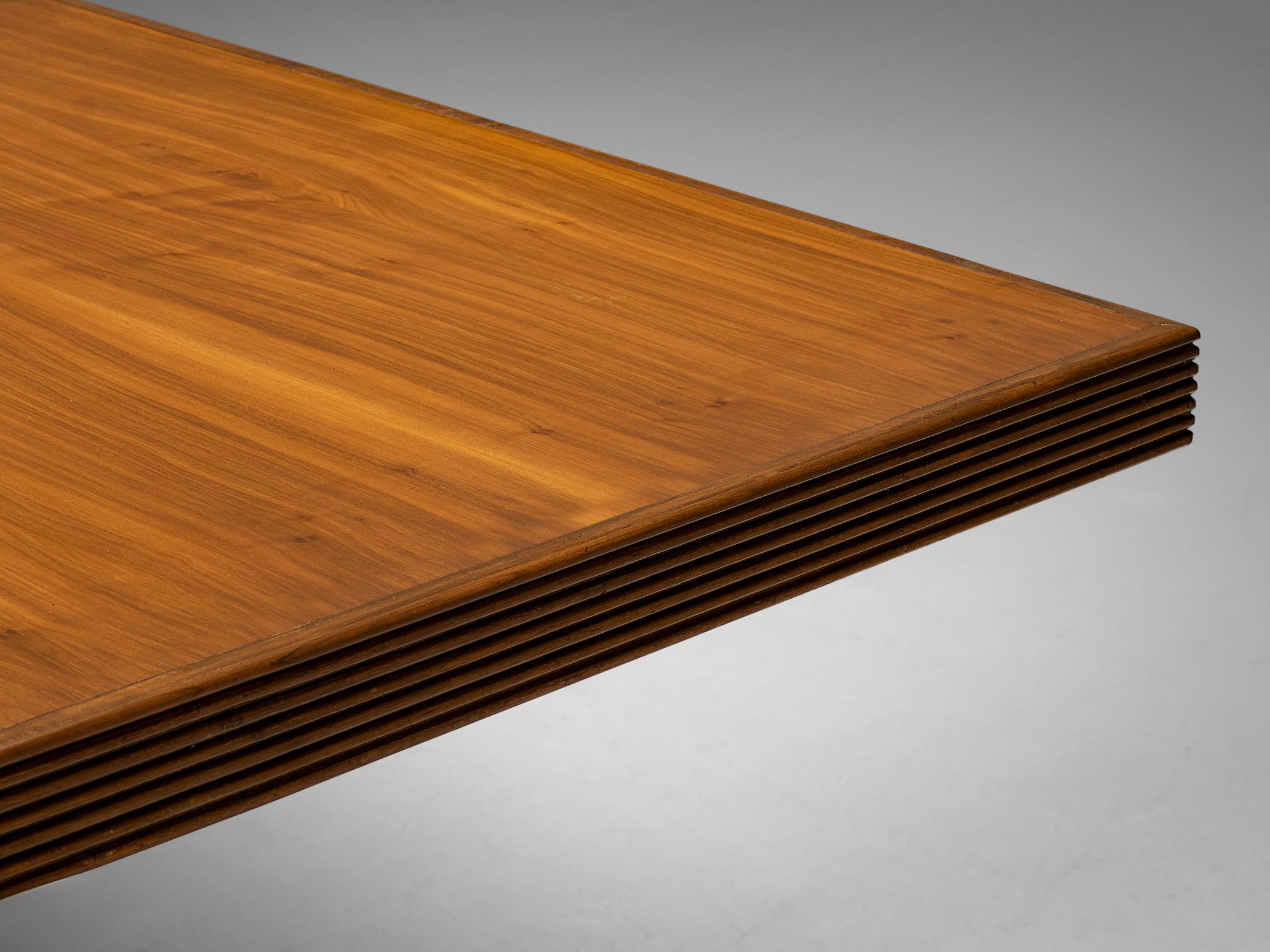 Italian Art Deco Dining Table in Walnut 300 cm/ 118.11 in.