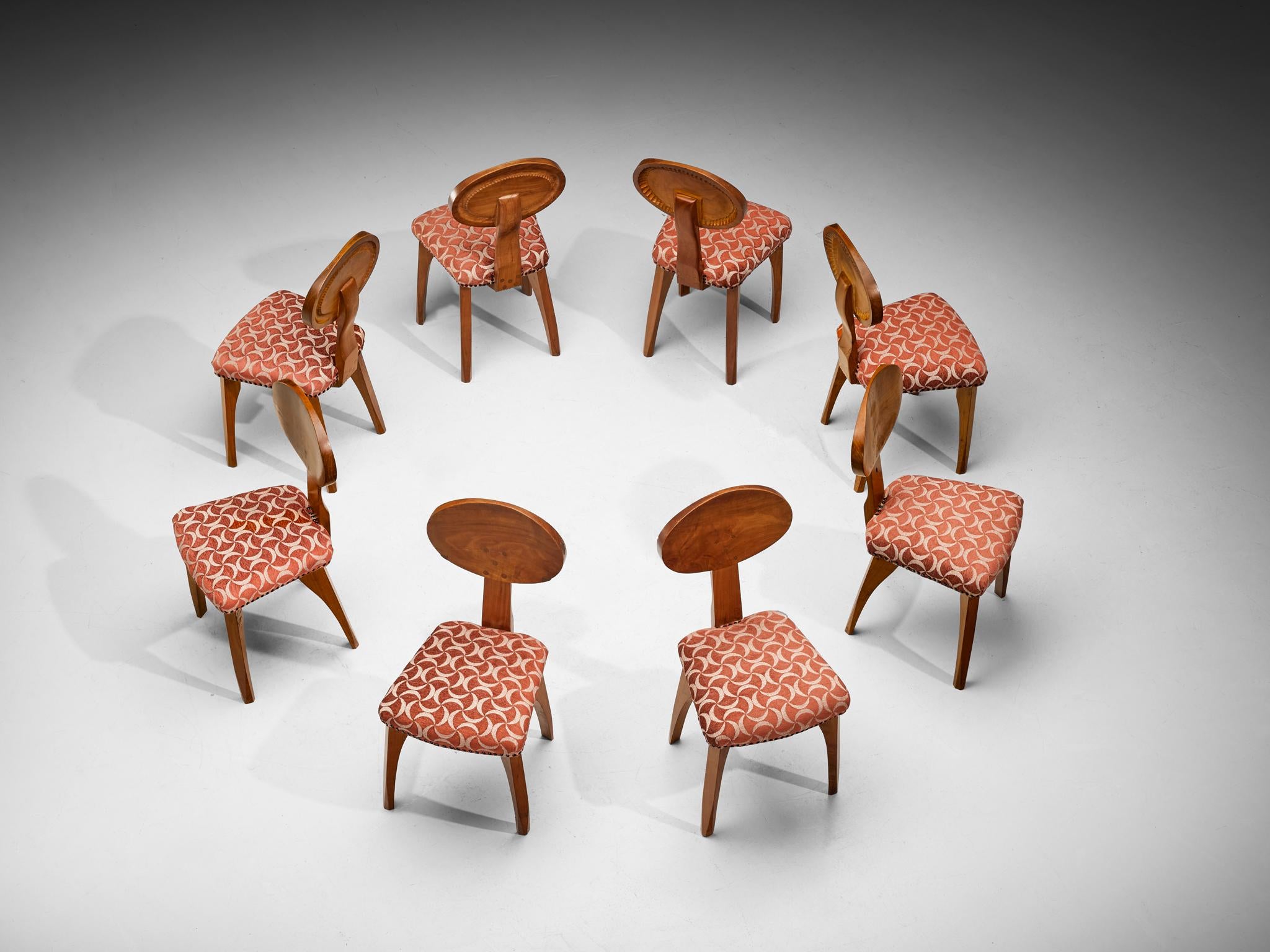 Mid-century French Artisan Dining Chairs in Cherry Wood