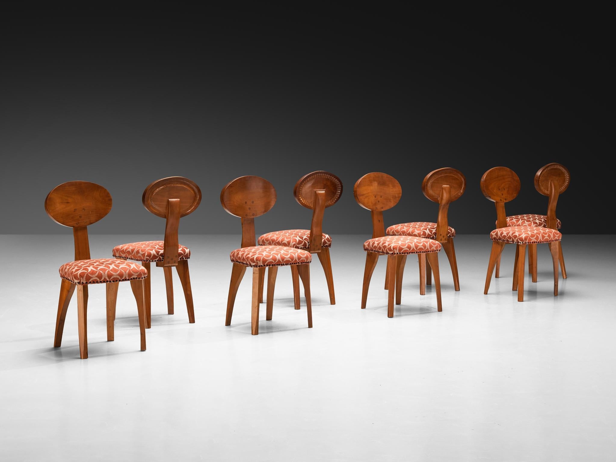 Mid-century French Artisan Dining Chairs in Cherry Wood