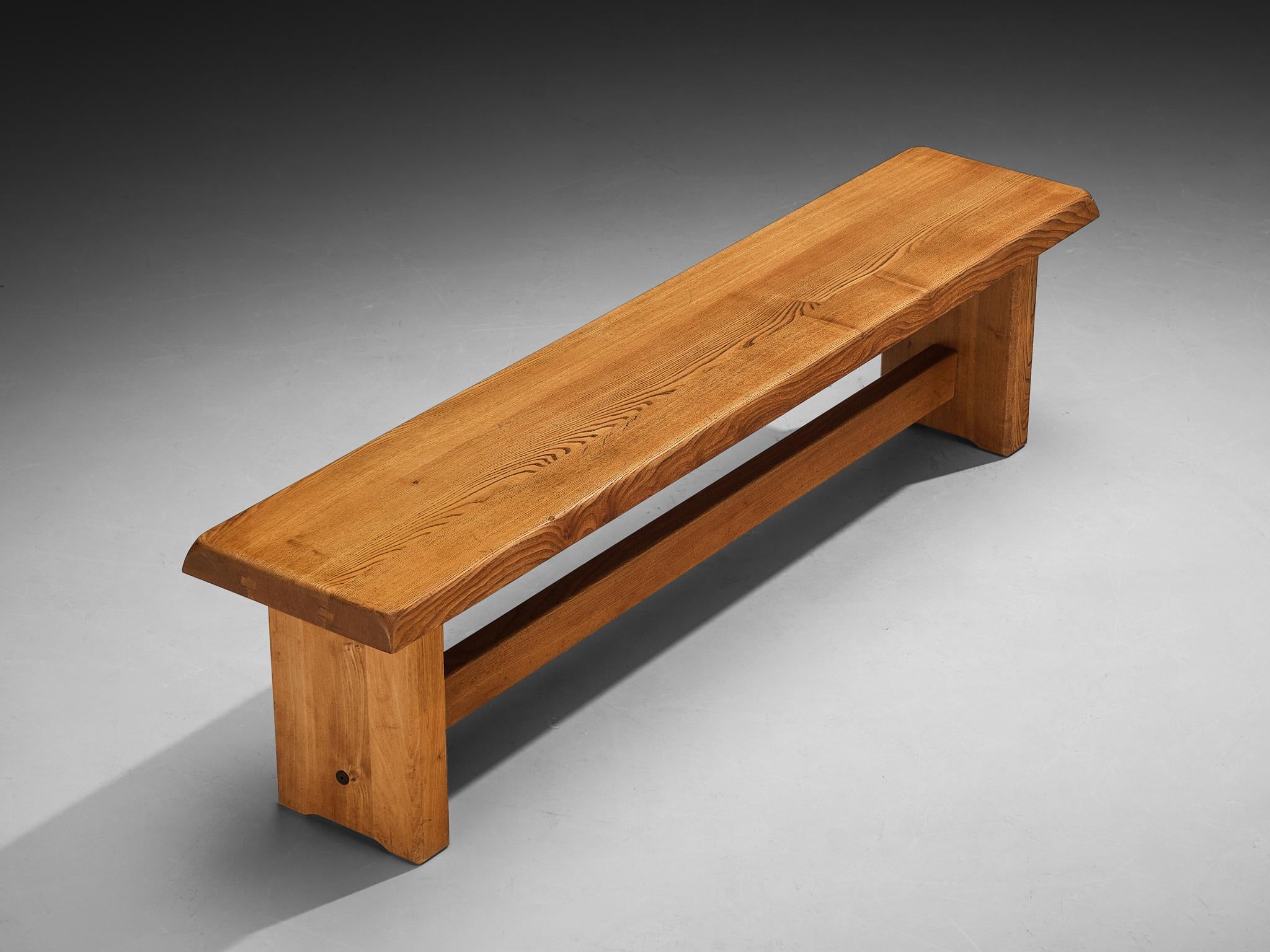 Early Pierre Chapo 'S14B' Benches in Solid Elm