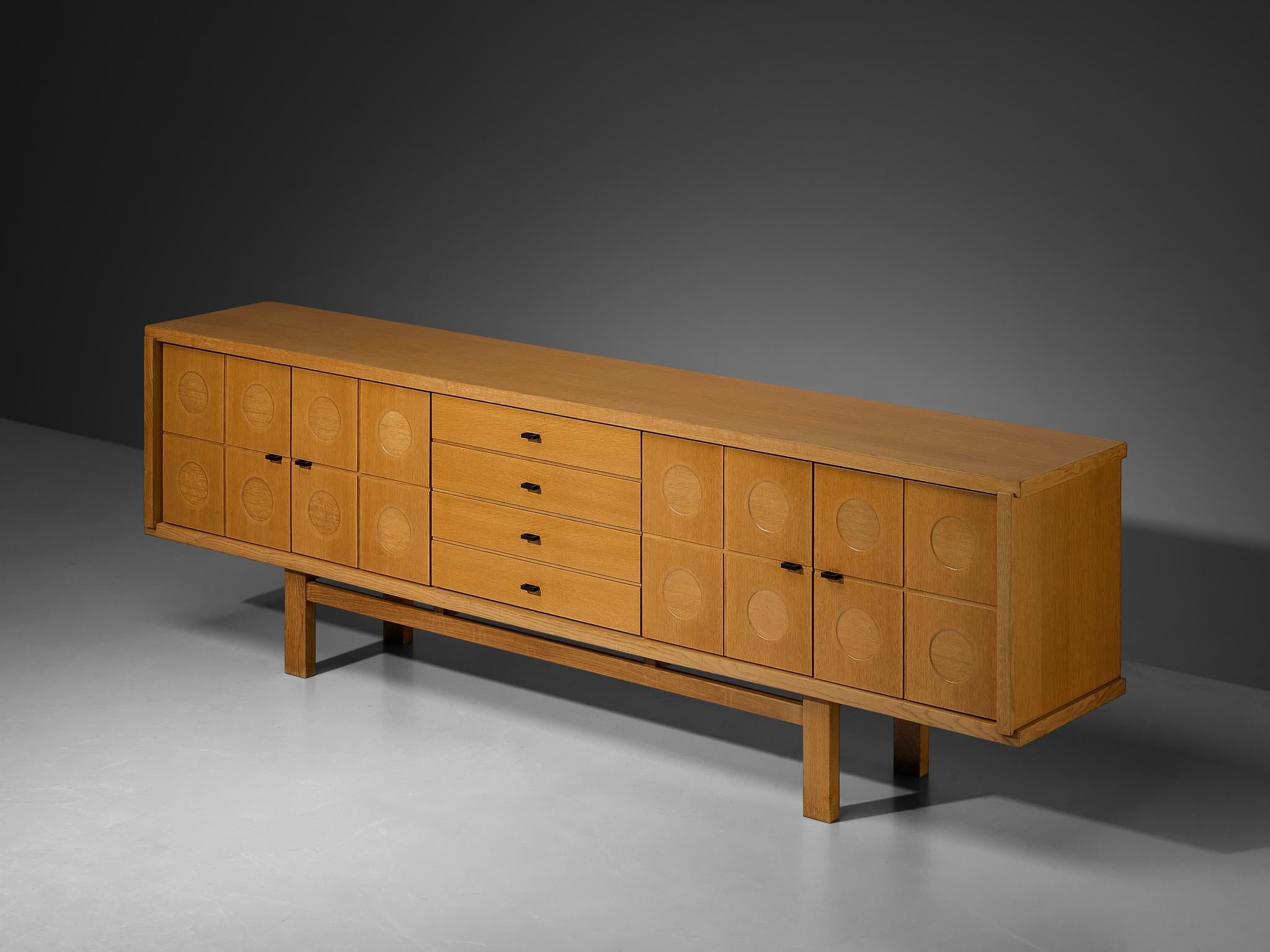 Belgian Brutalist Sideboard in Oak