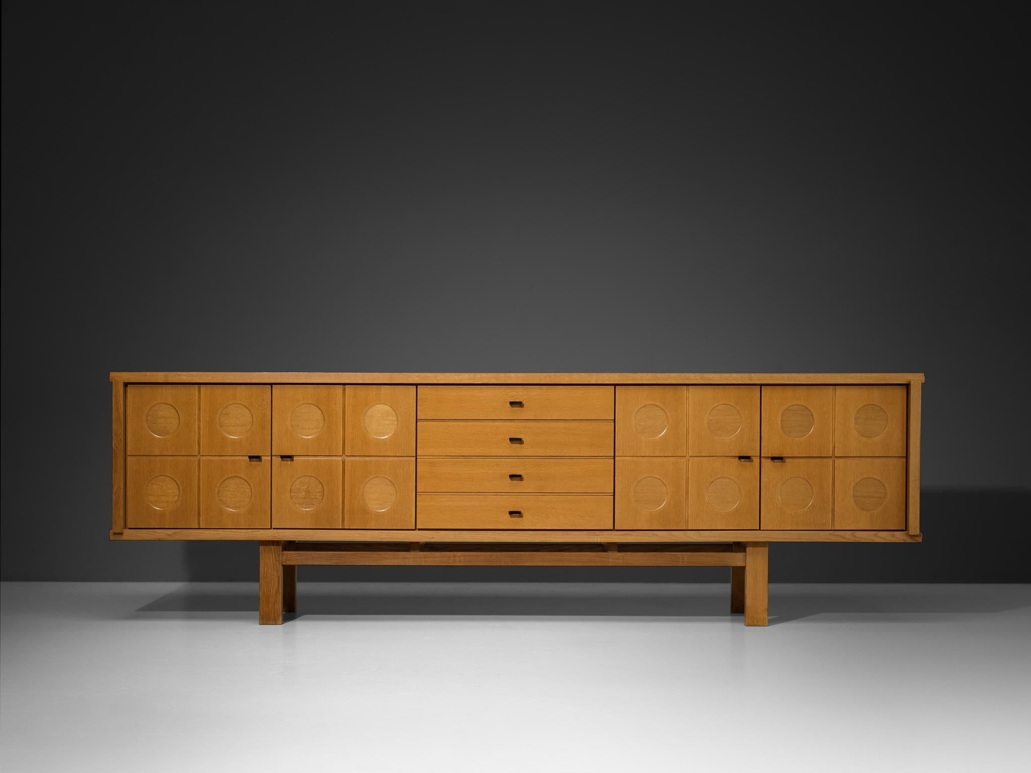 Belgian Brutalist Sideboard in Oak