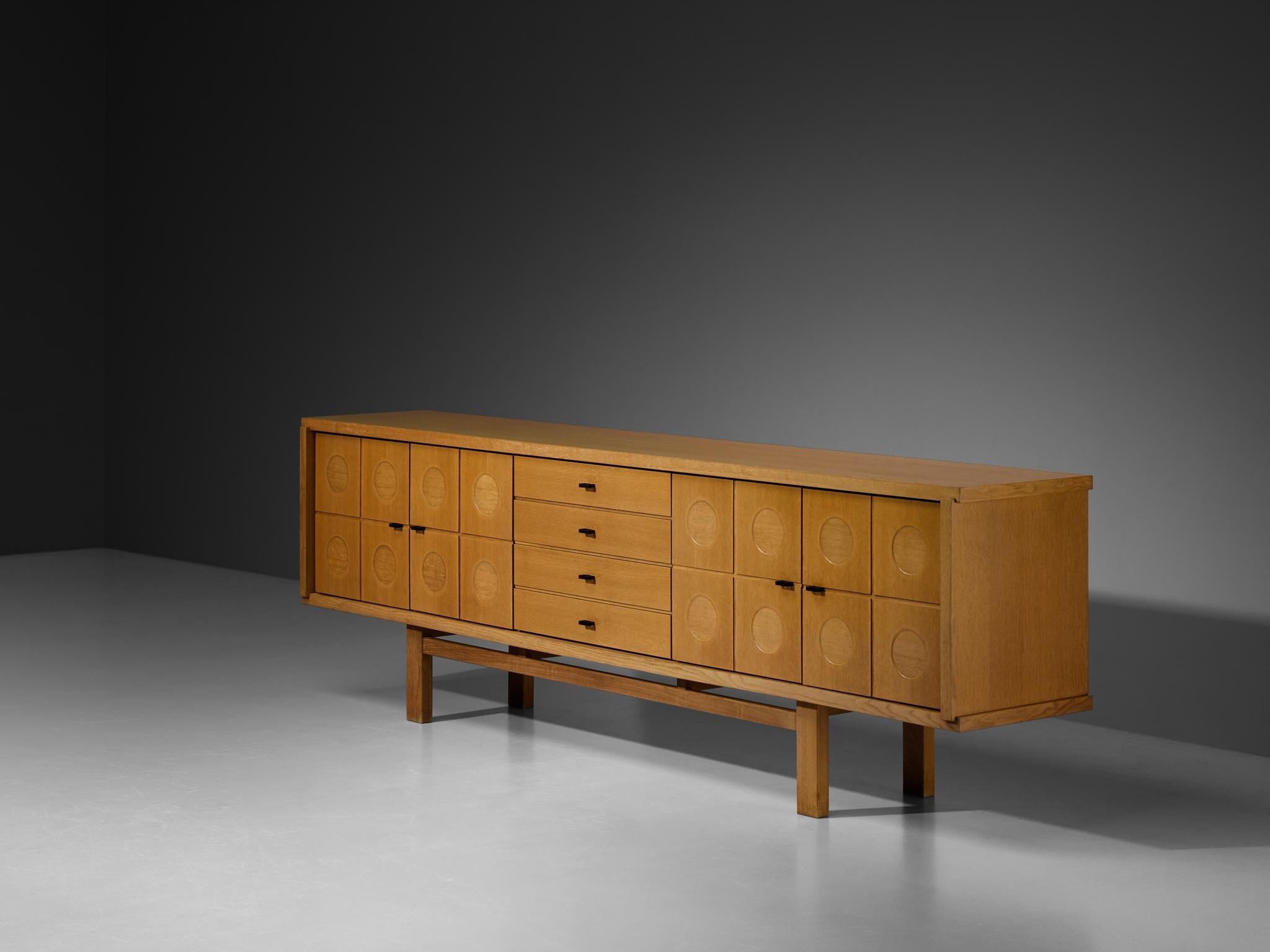 Belgian Brutalist Sideboard in Oak