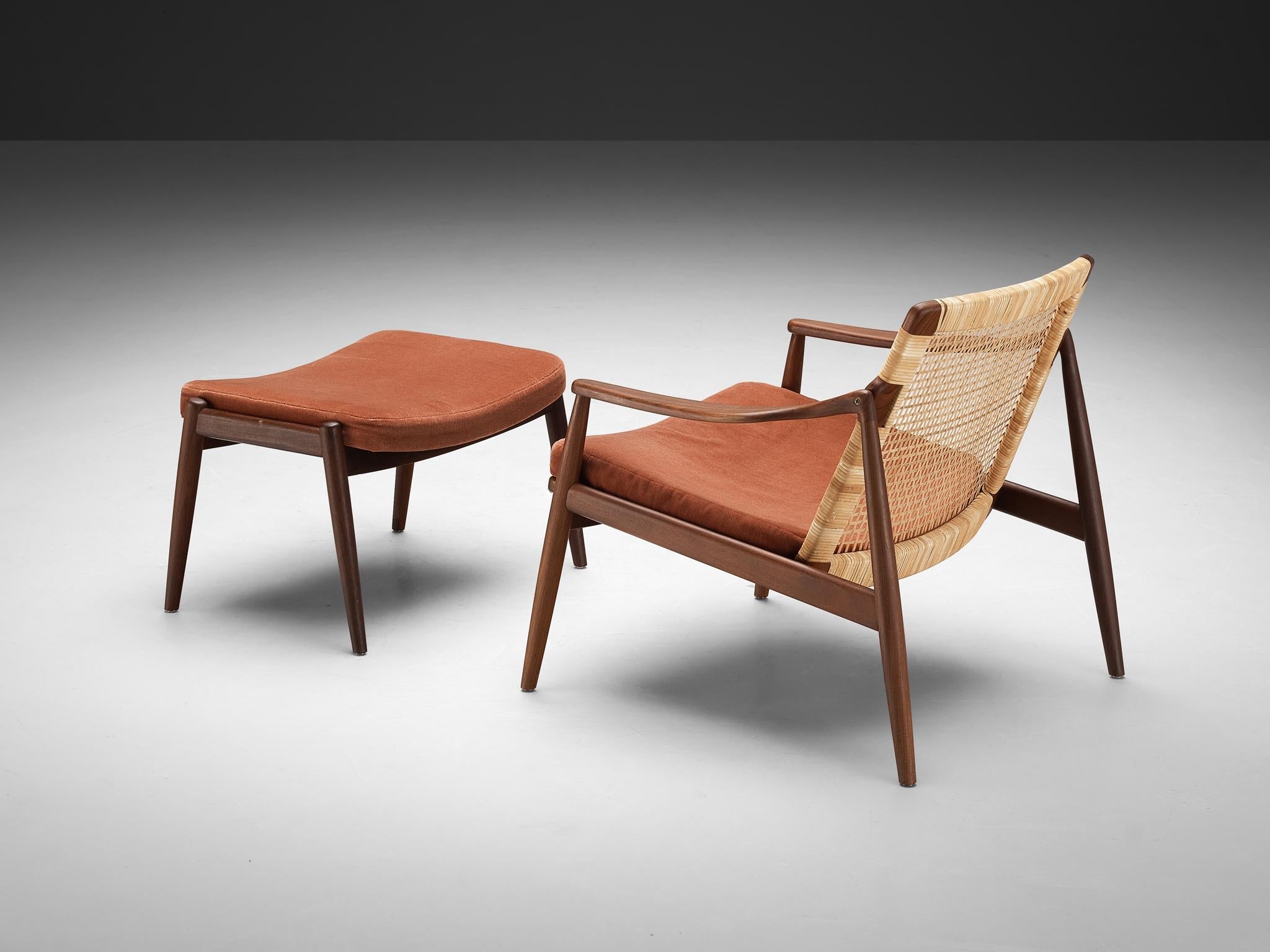 Hartmut Lohmeyer for Wilkhahn Pair of Lounge Chairs with Ottoman