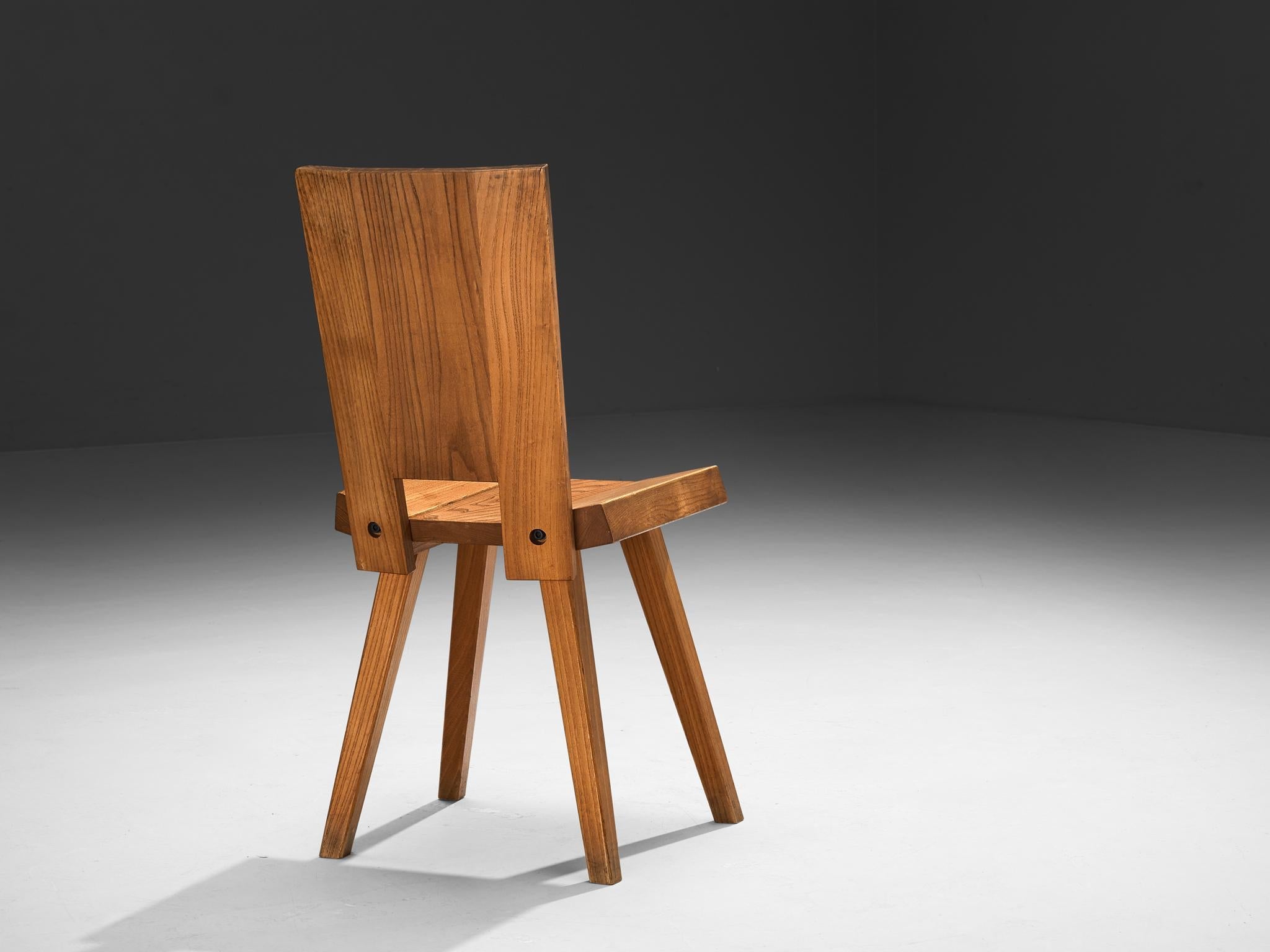 Atelier C. Demoyen Set of Six Chairs in Solid Elm