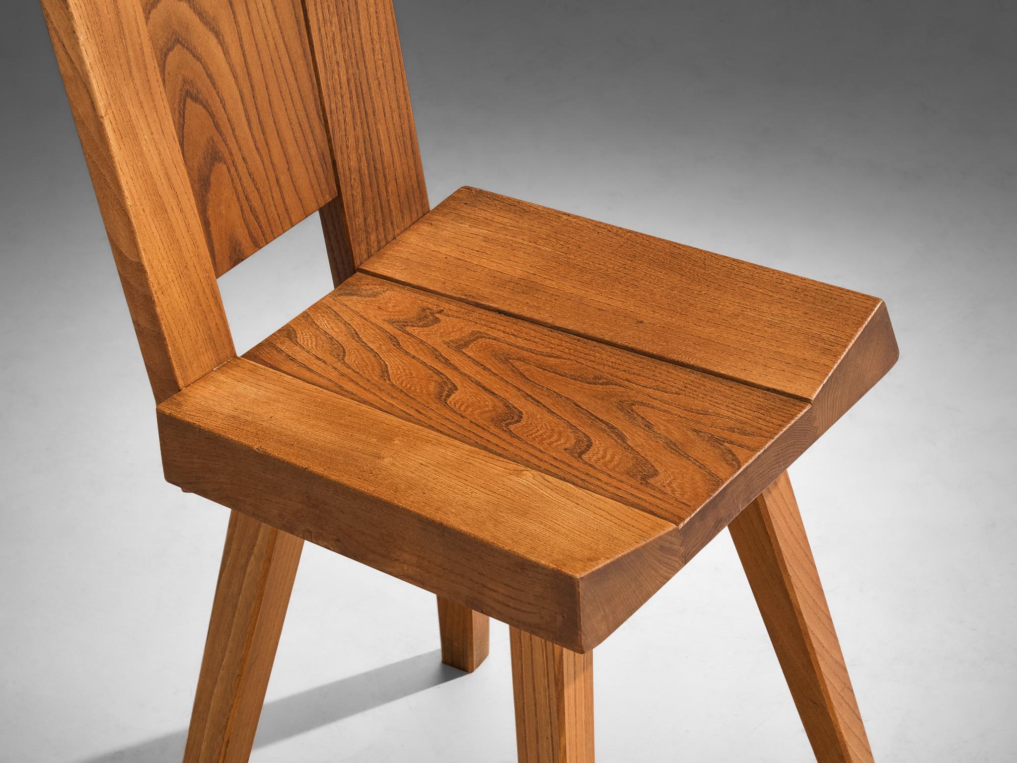 Atelier C. Demoyen Set of Six Chairs in Solid Elm