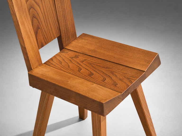 Atelier C. Demoyen Set of Six Chairs in Solid Elm