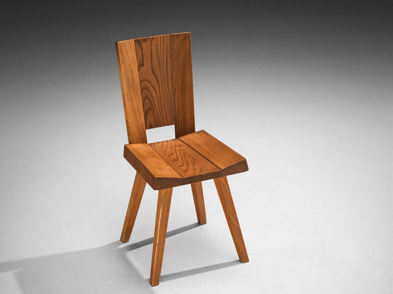 Atelier C. Demoyen Set of Six Chairs in Solid Elm