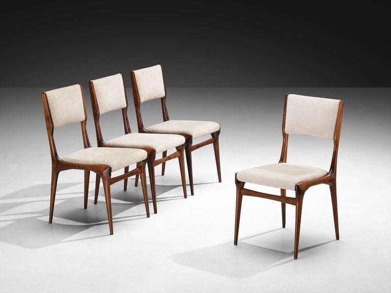 Carlo De Carli for Cassina Set of Four '671' Dining Chairs in Walnut