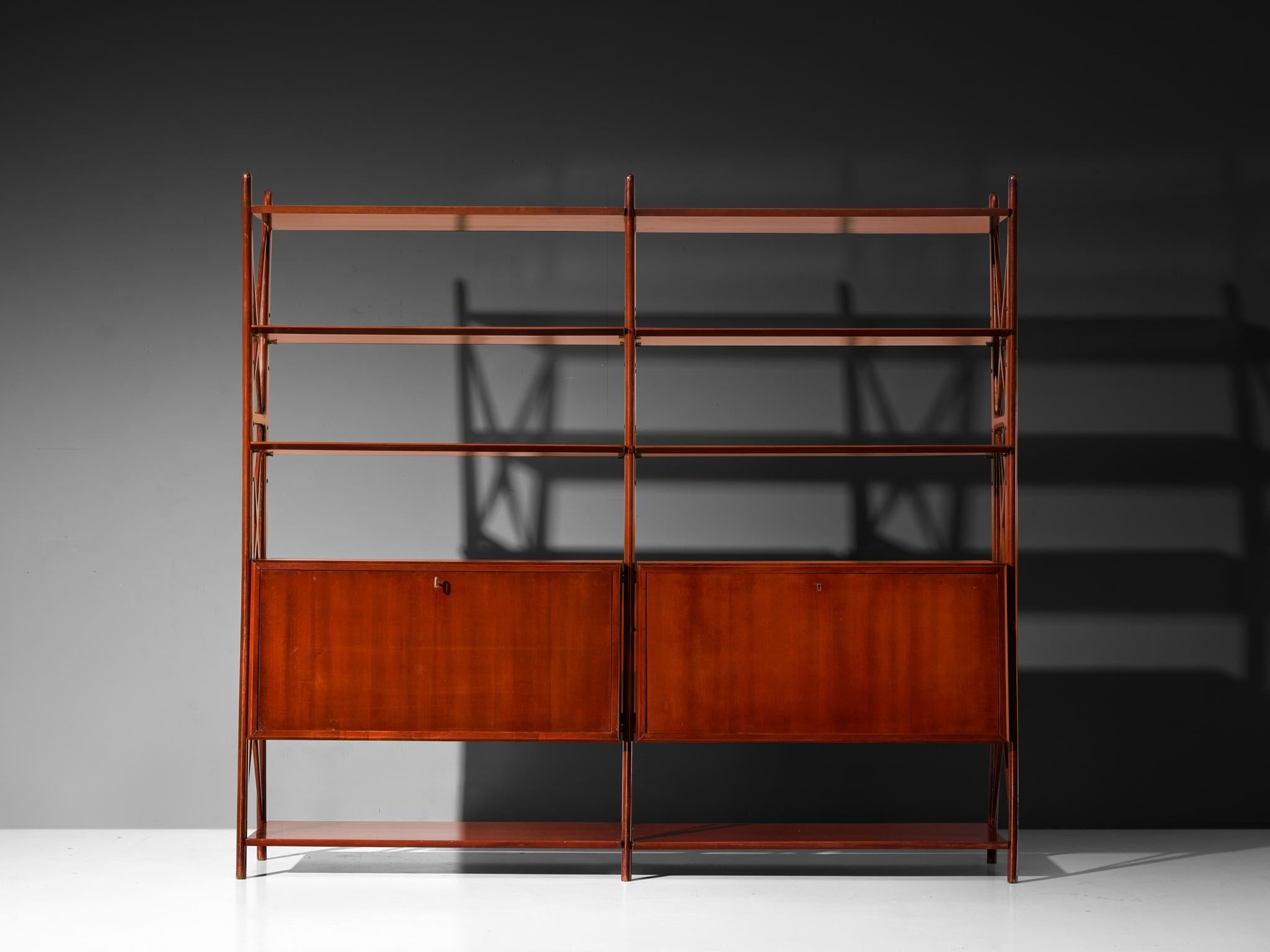 Silvio Cavatorta Elegant Library in Mahogany