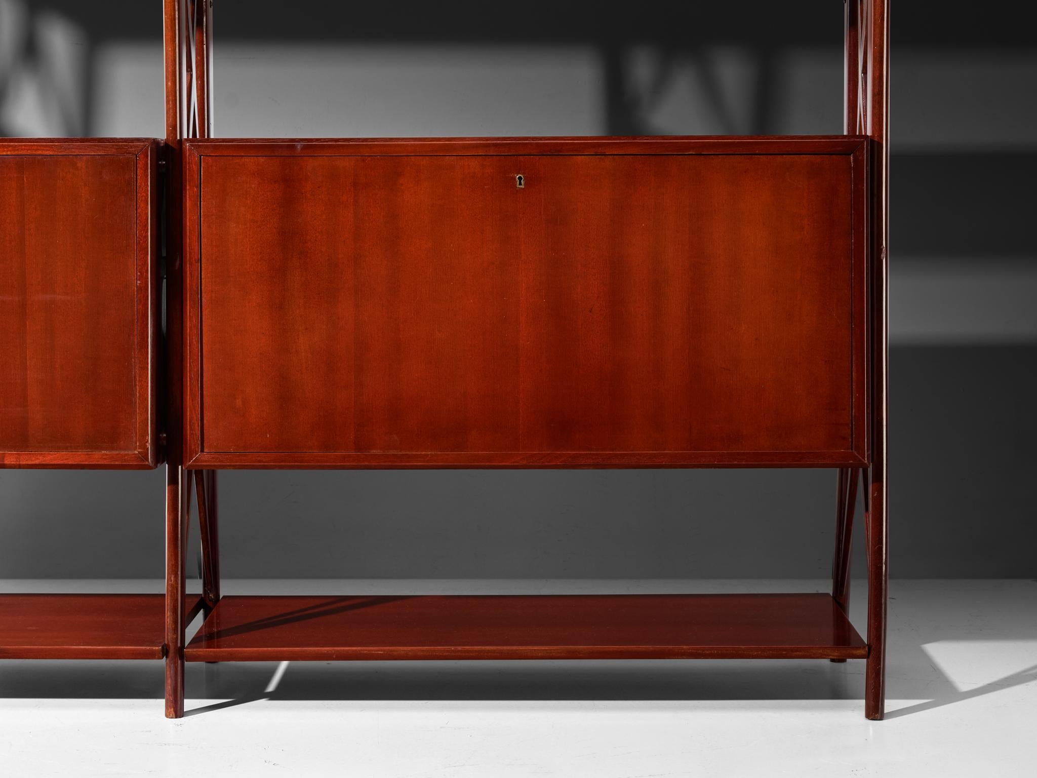 Silvio Cavatorta Elegant Library in Mahogany