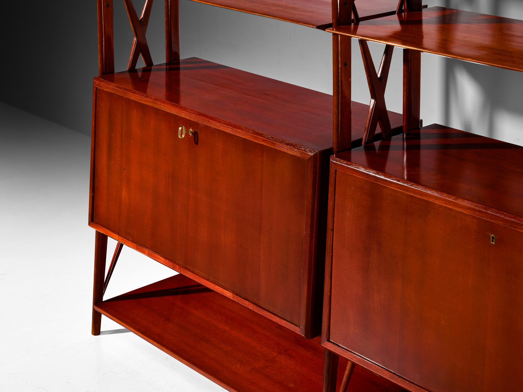 Silvio Cavatorta Elegant Library in Mahogany