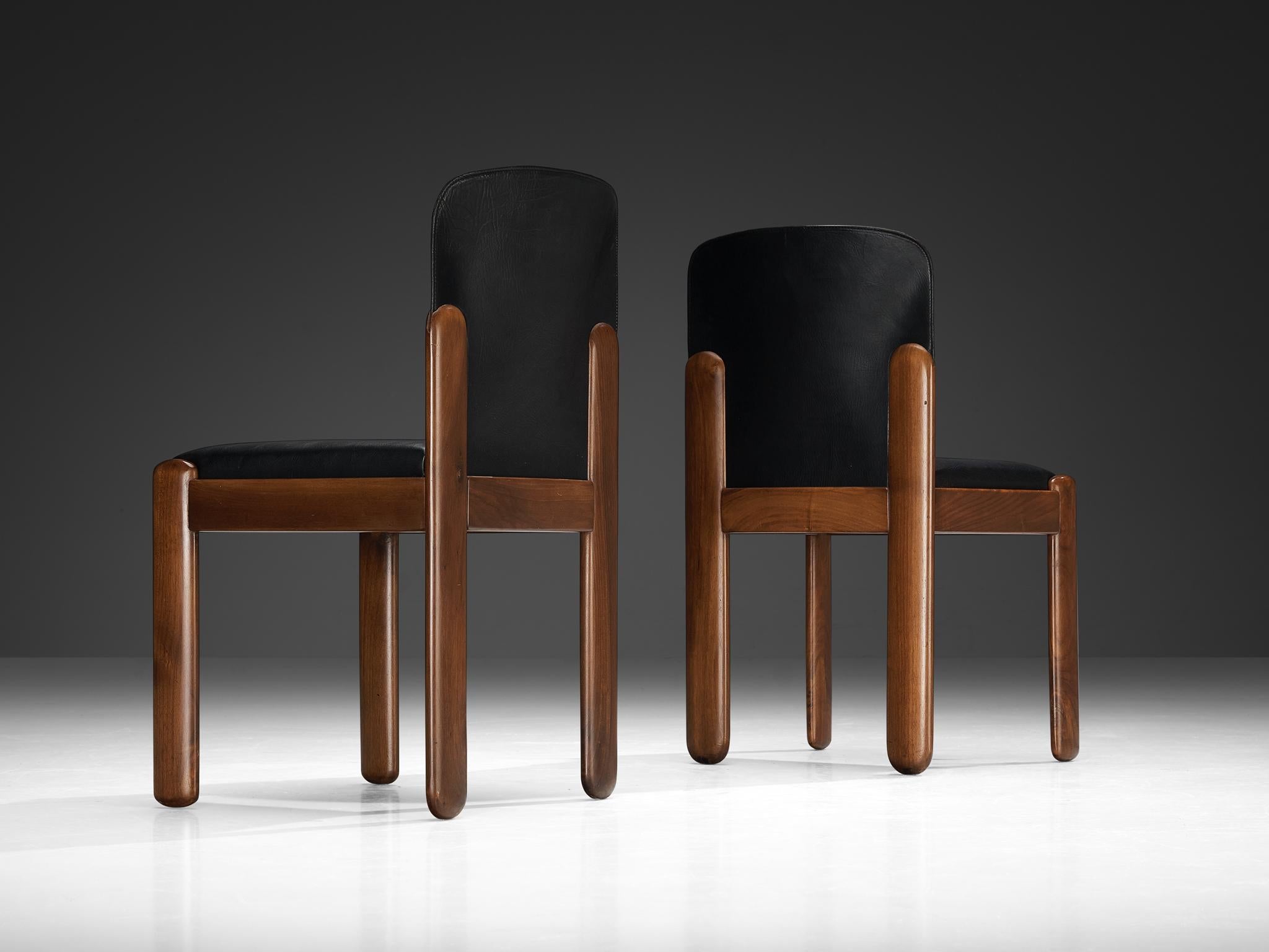 Silvio Coppola for Bernini Set of Twelve Dining Chairs in Walnut