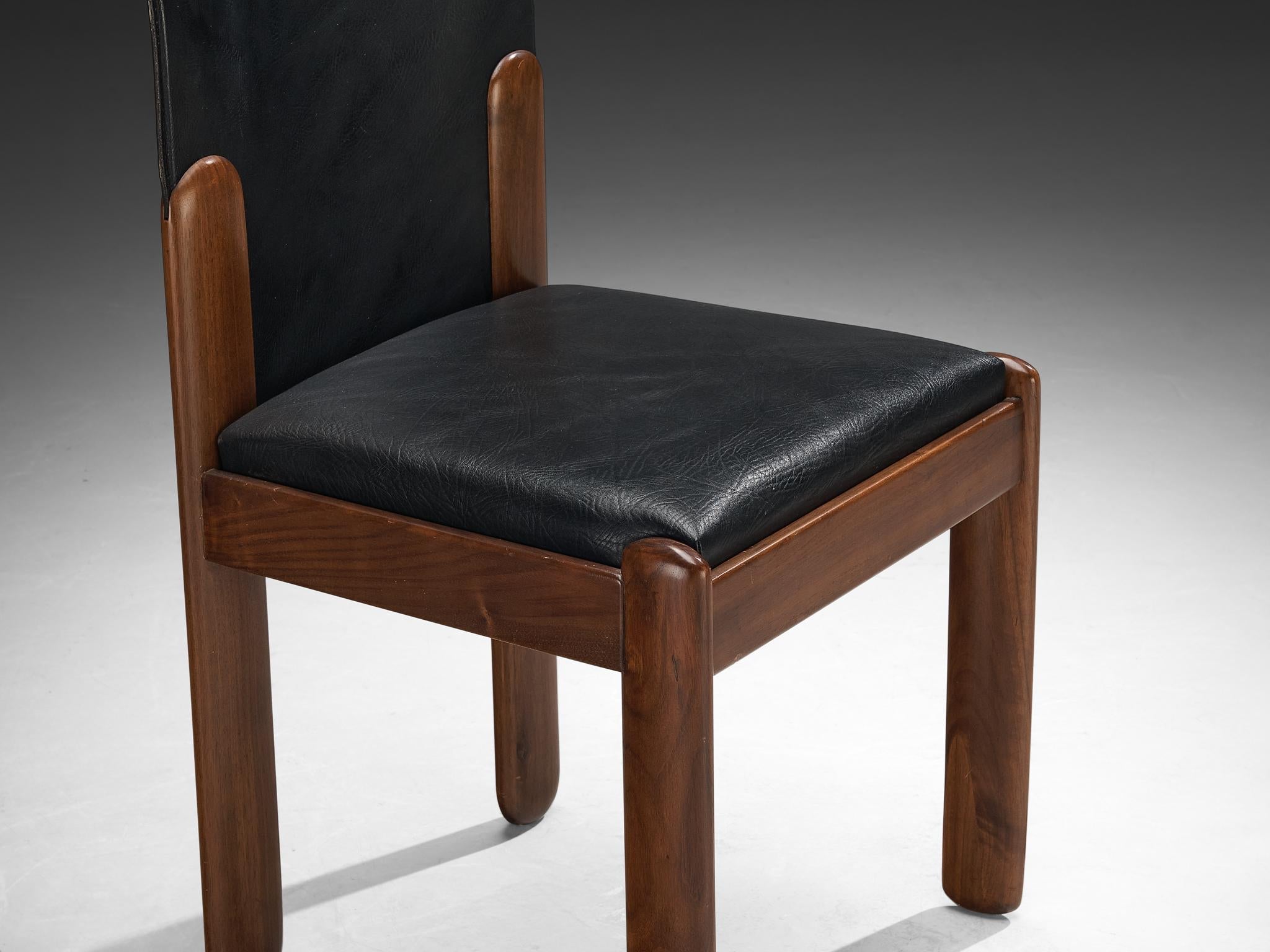 Silvio Coppola for Bernini Set of Twelve Dining Chairs in Walnut