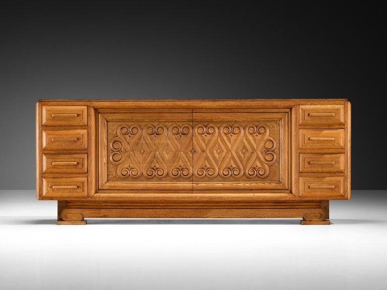 André Le Picard Sideboard in Solid Oak 1930s