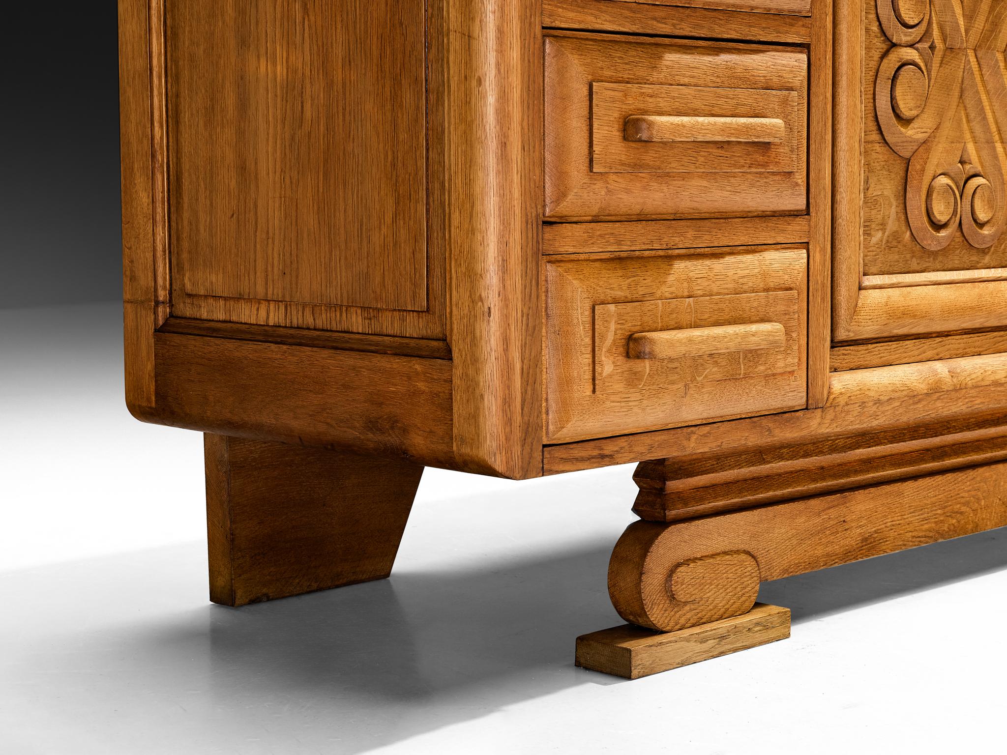 André Le Picard Sideboard in Solid Oak 1930s