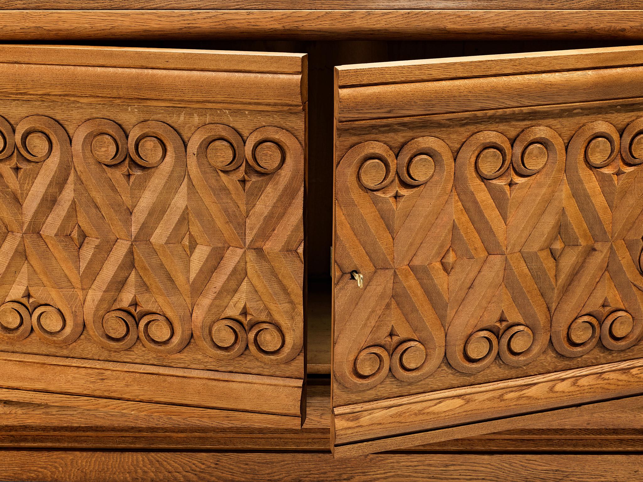 André Le Picard Sideboard in Solid Oak 1930s