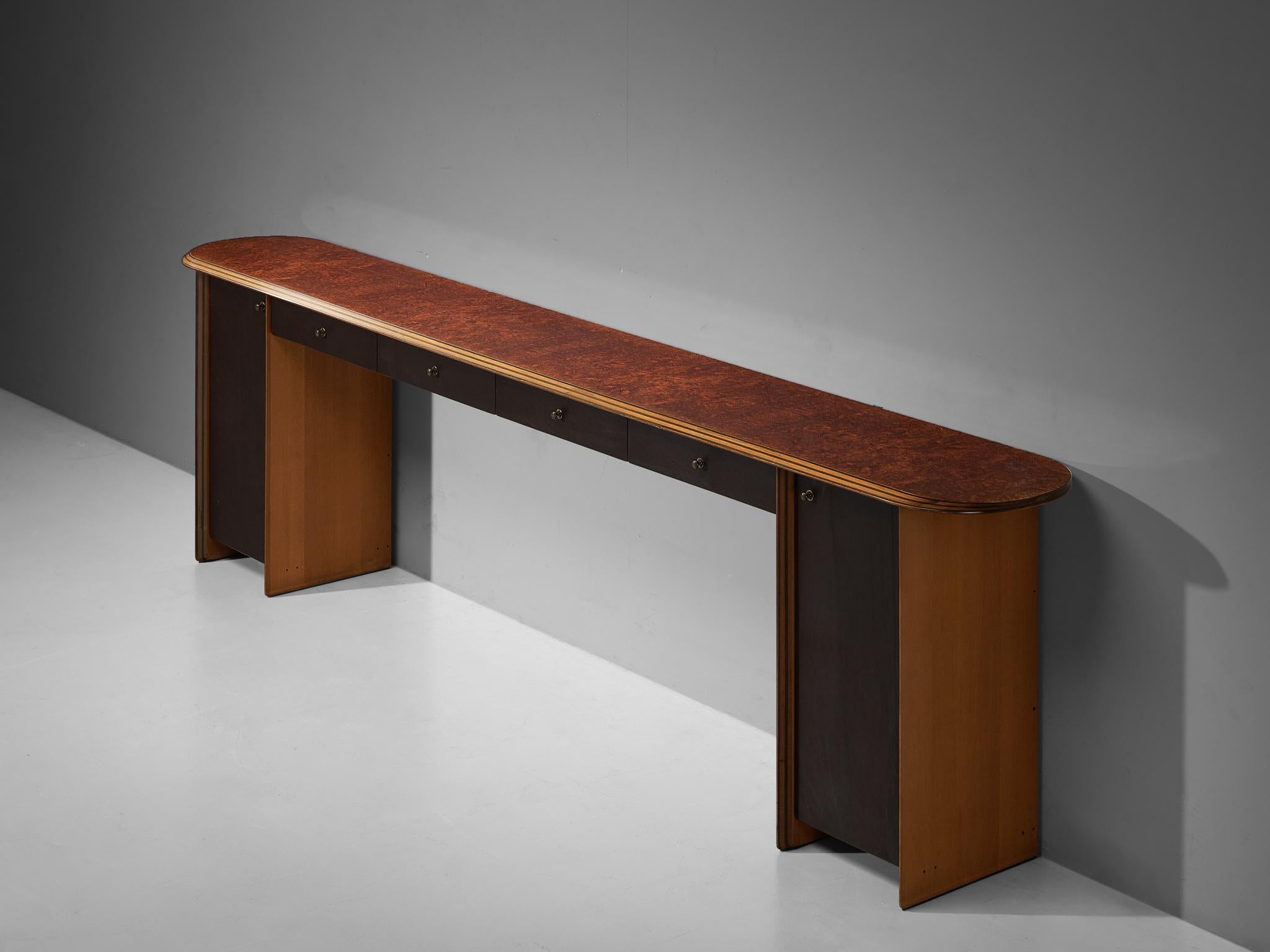 Afra & Tobia Scarpa for Maxalto Artona Console Cabinet in Walnut & Leather