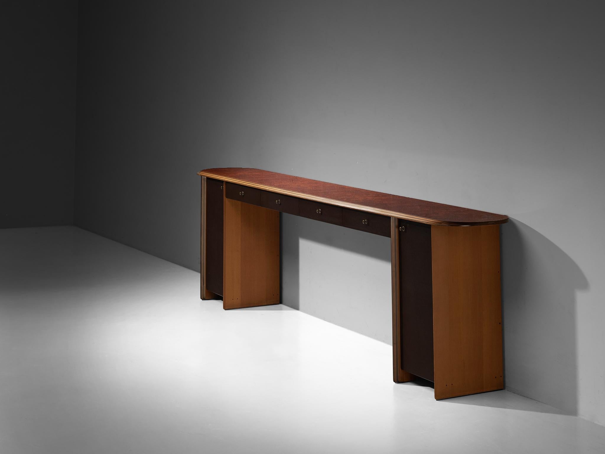 Afra & Tobia Scarpa for Maxalto Artona Console Cabinet in Walnut & Leather