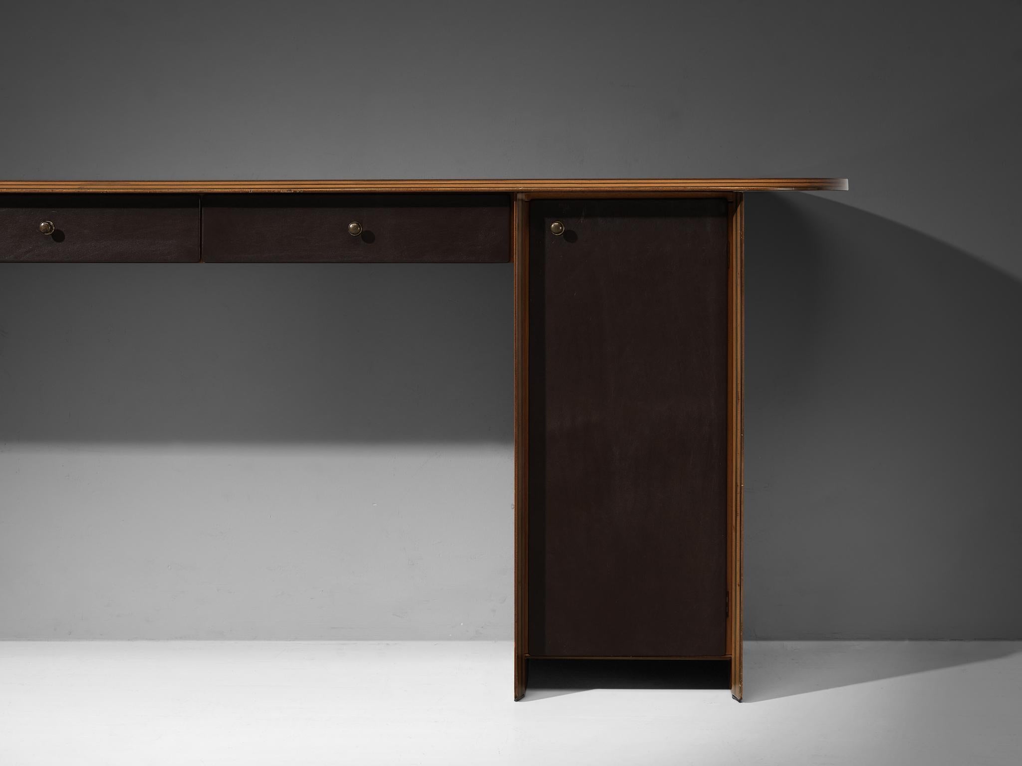 Afra & Tobia Scarpa for Maxalto Artona Console Cabinet in Walnut & Leather