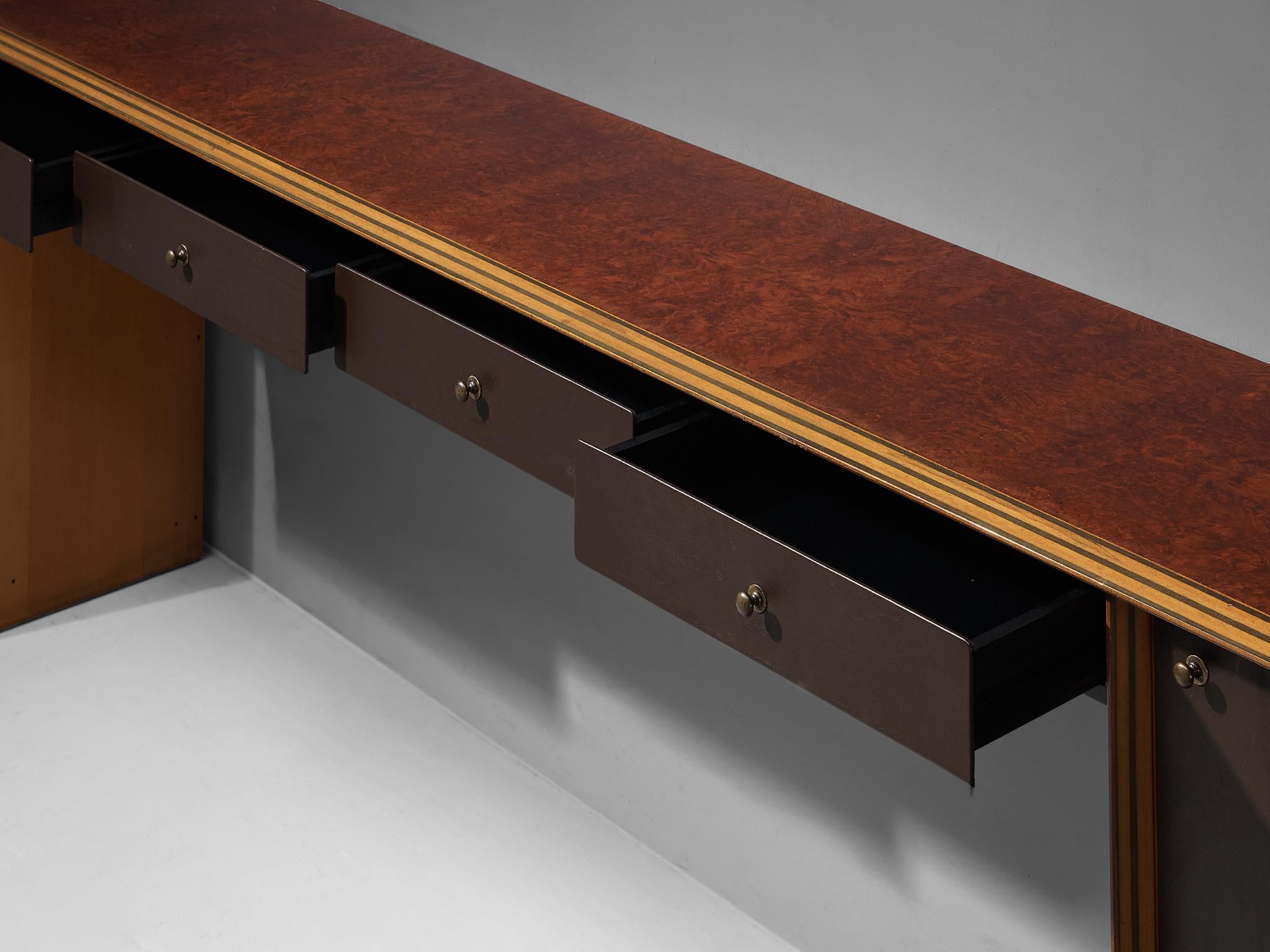 Afra & Tobia Scarpa for Maxalto Artona Console Cabinet in Walnut & Leather