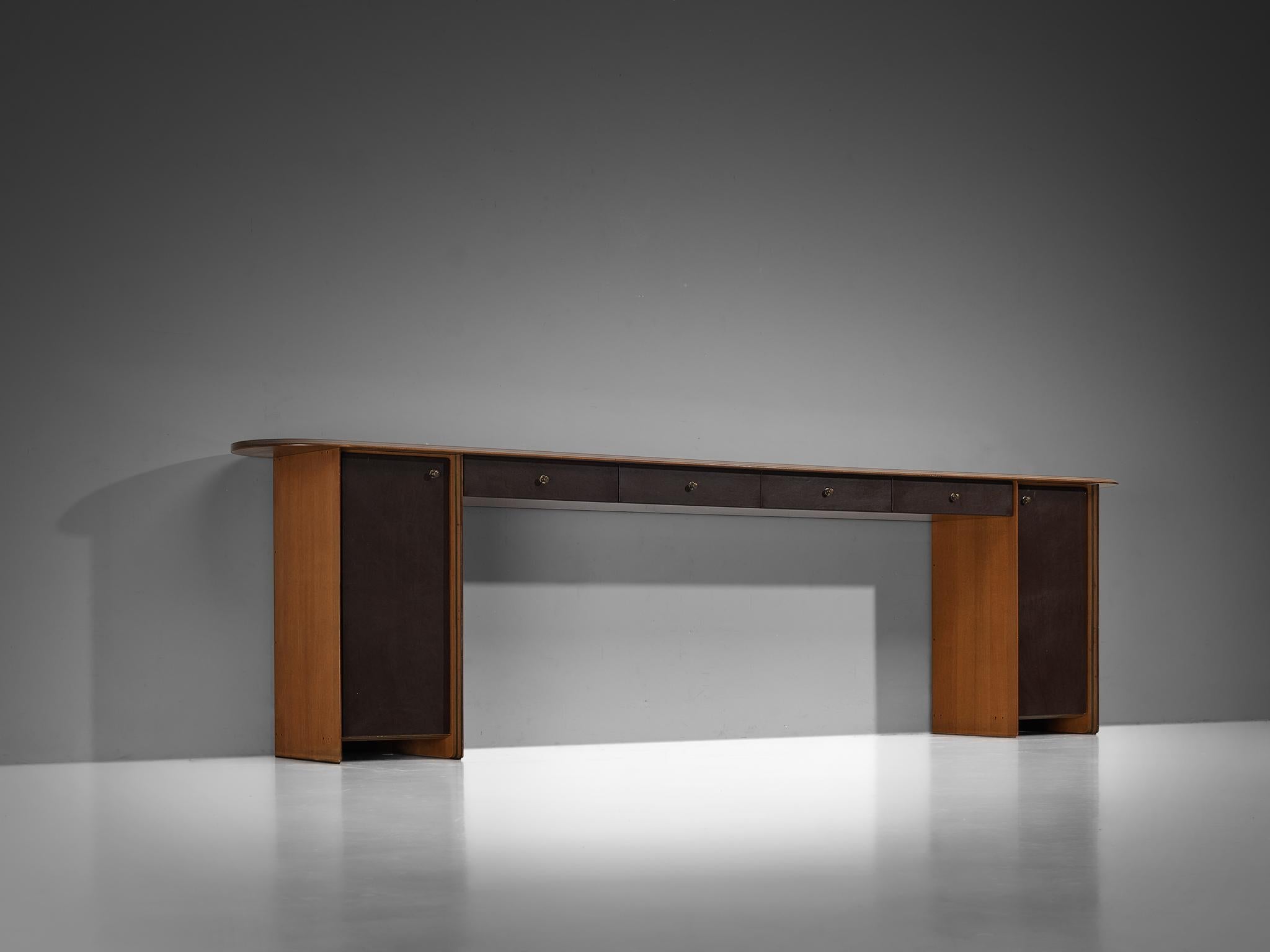 Afra & Tobia Scarpa for Maxalto Artona Console Cabinet in Walnut & Leather