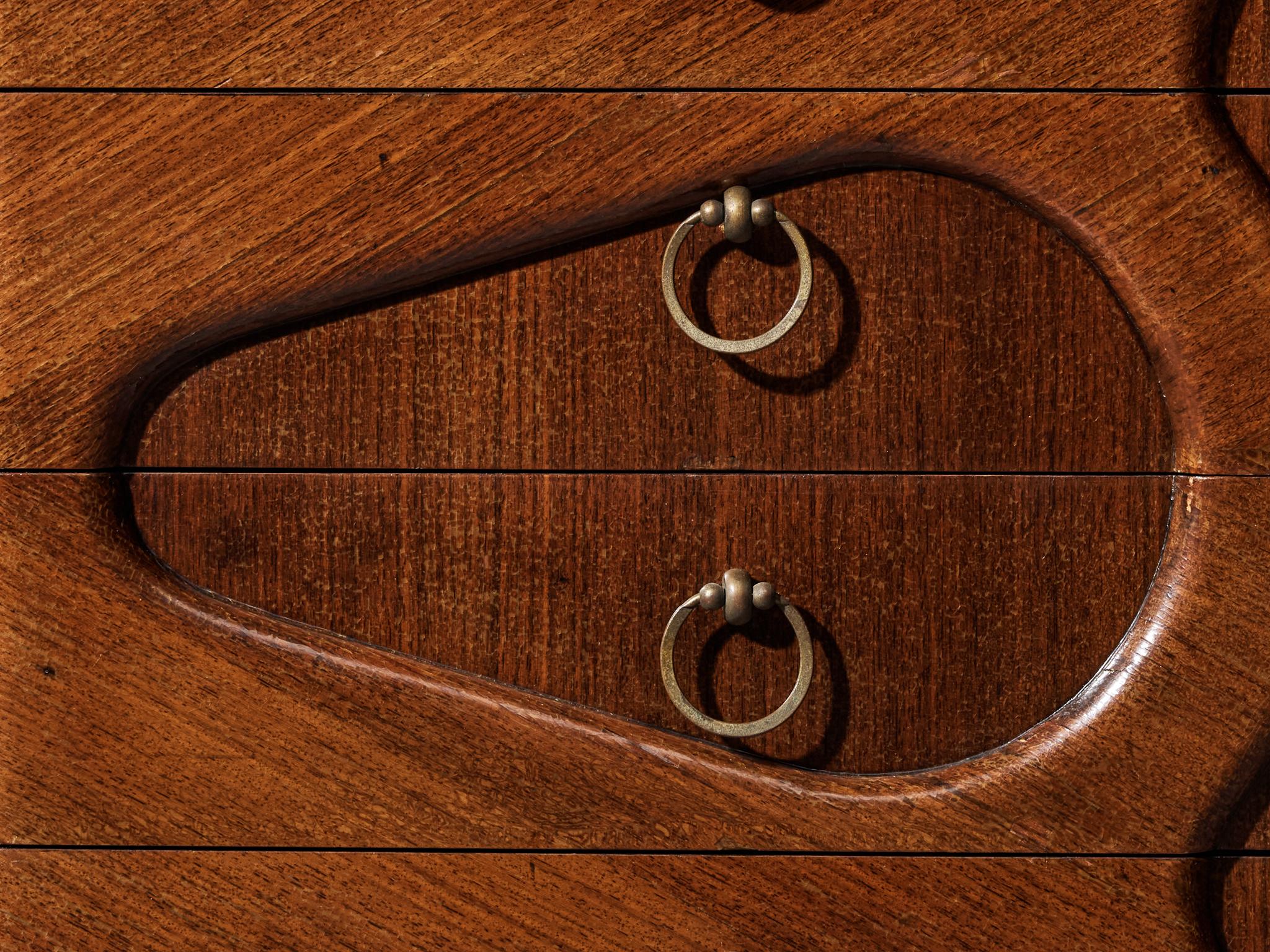 1950s Italian Bar Cabinet with Biomorphic Shapes in Mahogany