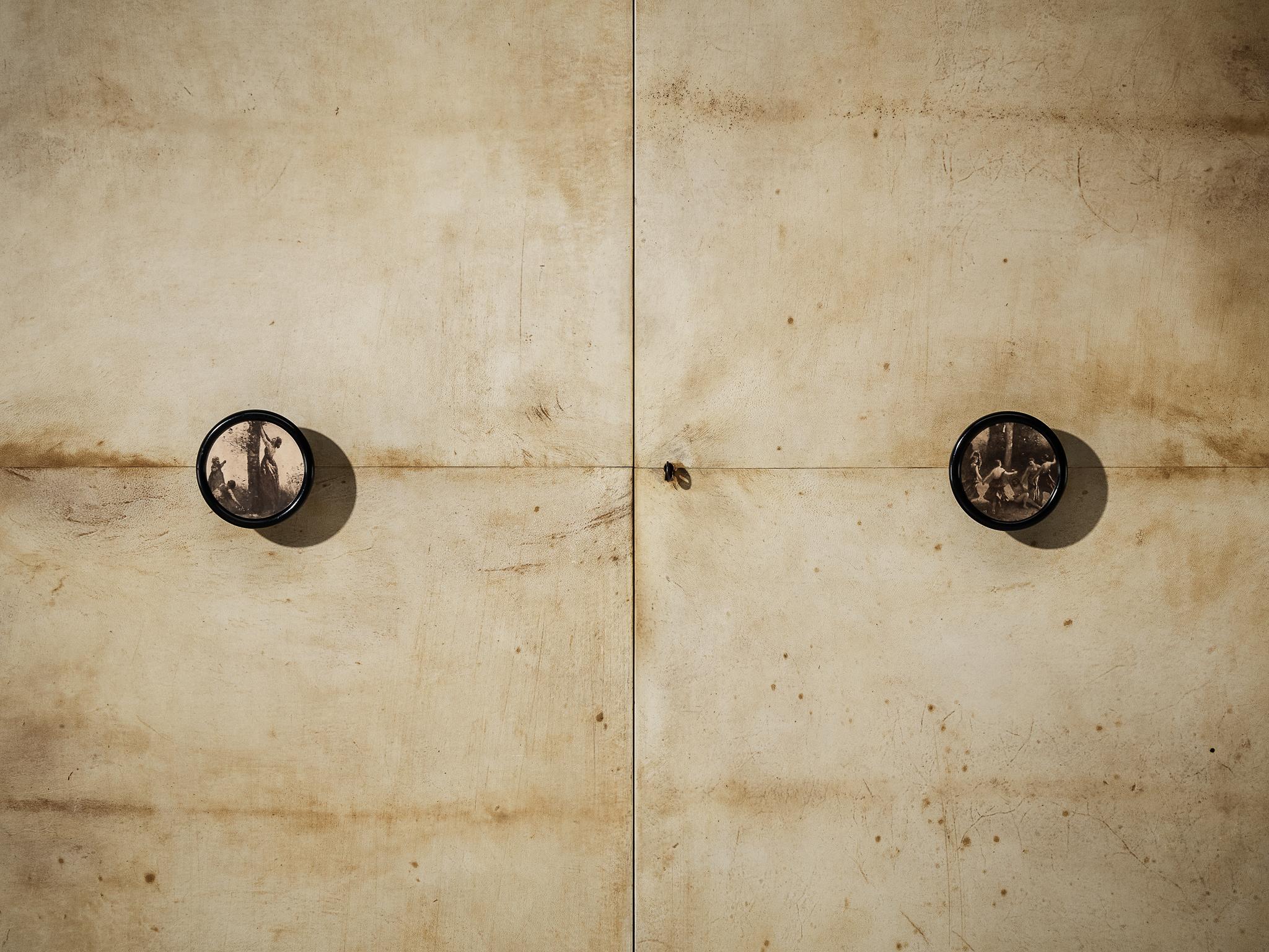 Valzania Grand Armoire in Parchment and Brass