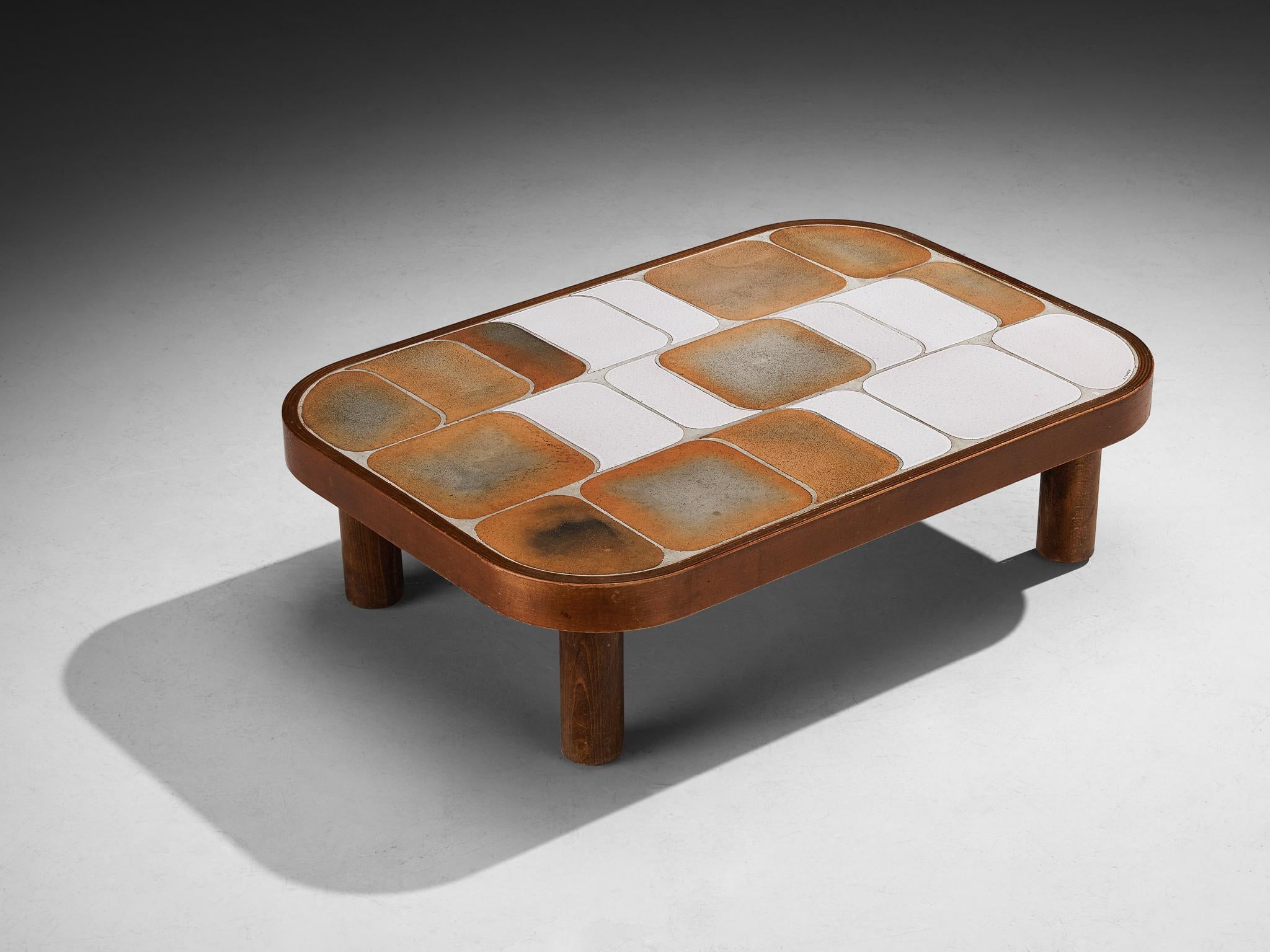 Roger Capron 'Shogun' Coffee Table in Ceramic and Wood