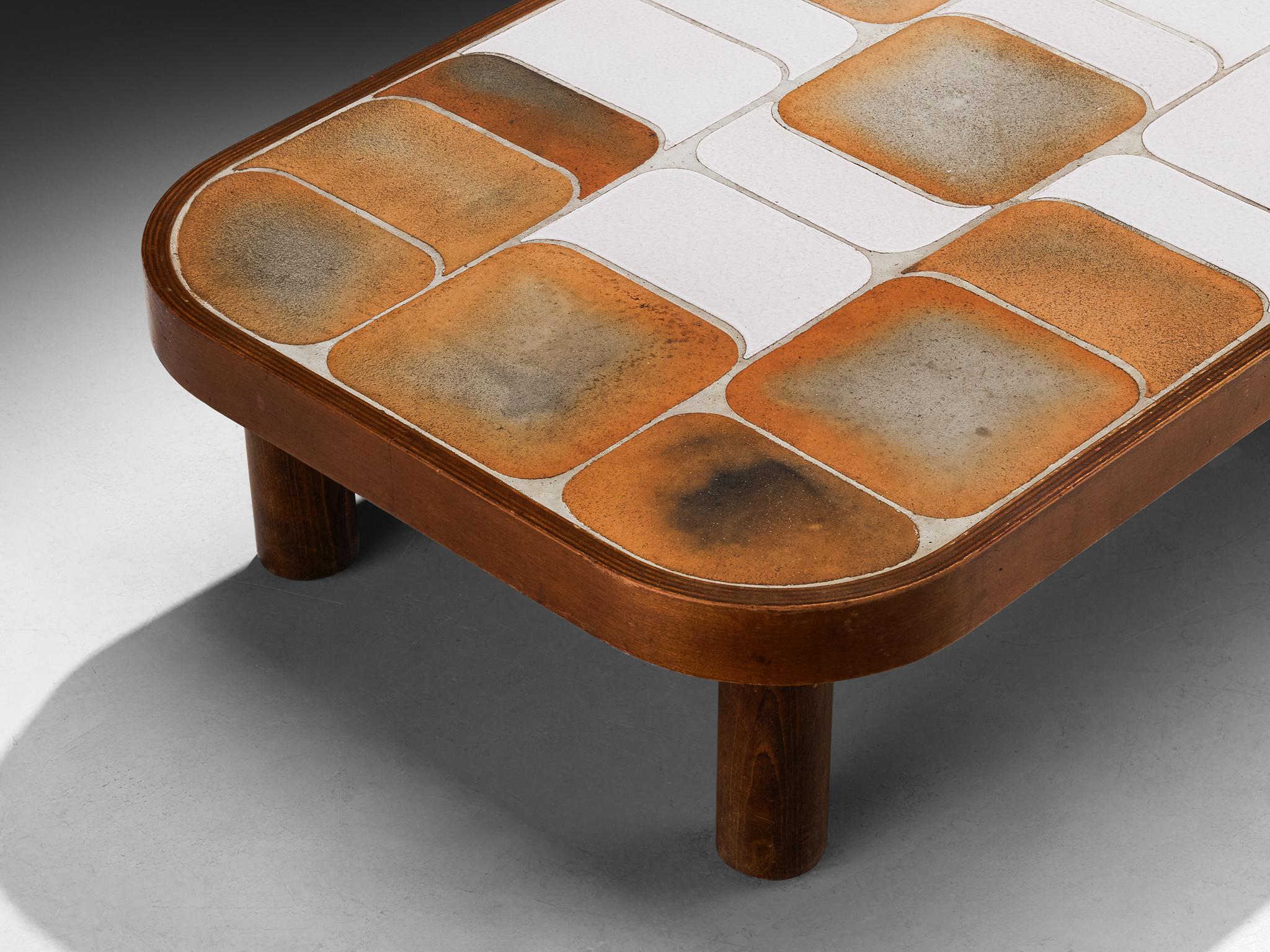 Roger Capron 'Shogun' Coffee Table in Ceramic and Wood