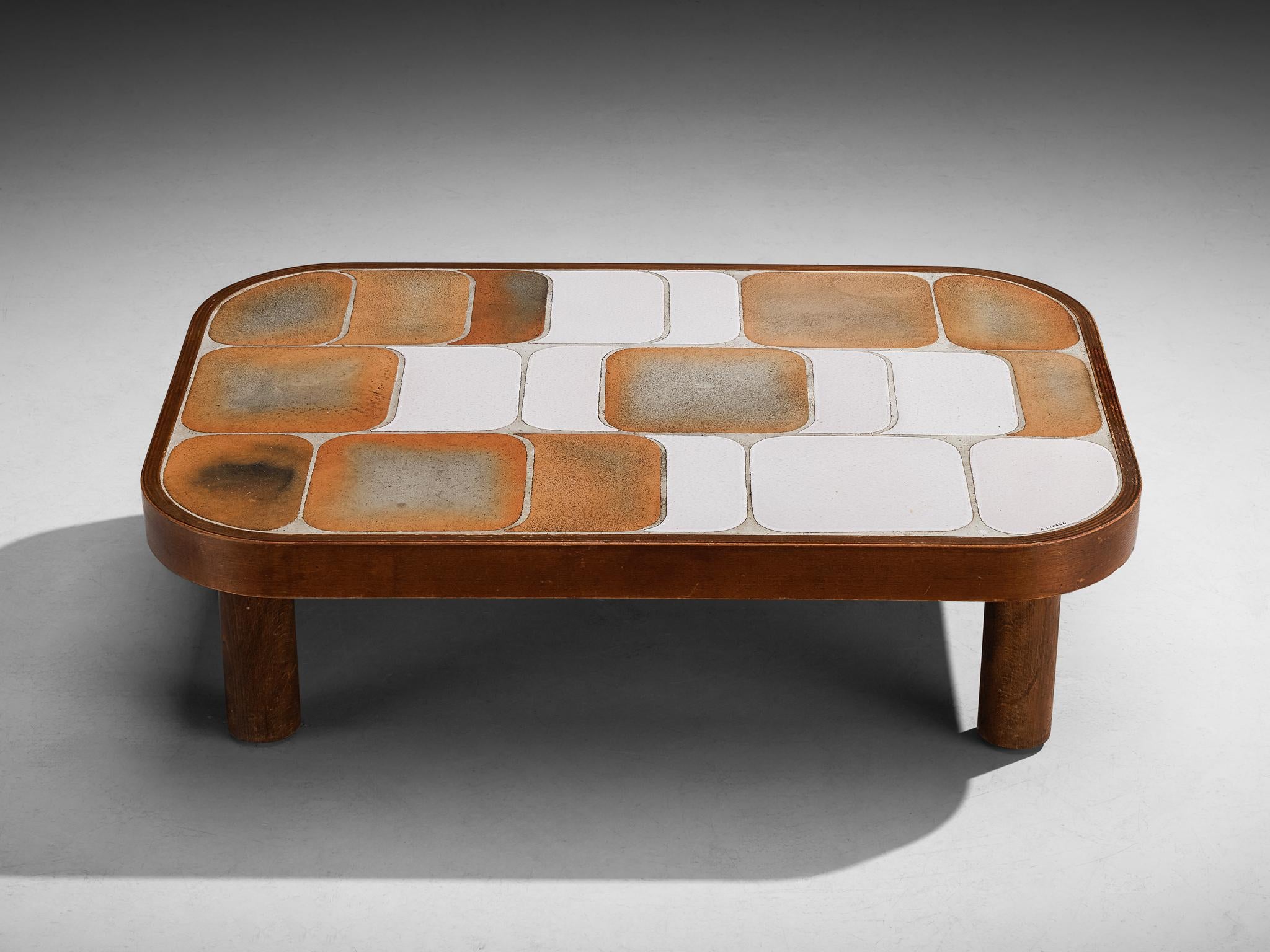 Roger Capron 'Shogun' Coffee Table in Ceramic and Wood