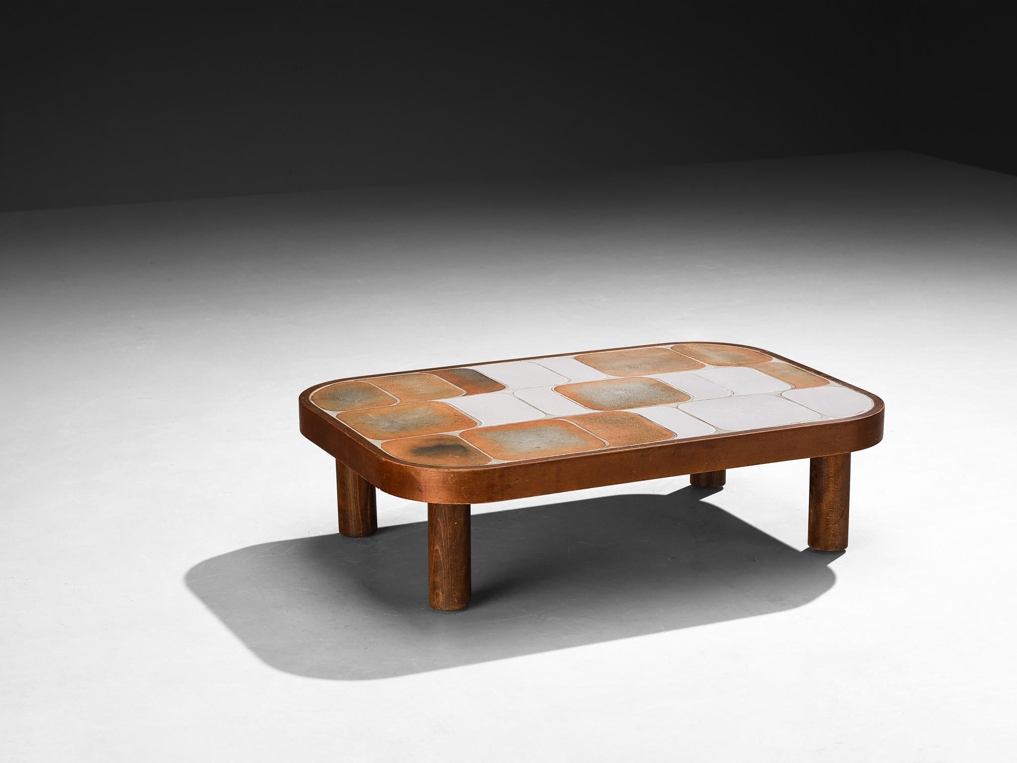 Roger Capron 'Shogun' Coffee Table in Ceramic and Wood