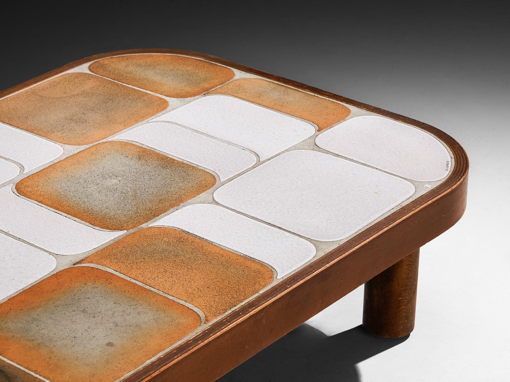 Roger Capron 'Shogun' Coffee Table in Ceramic and Wood