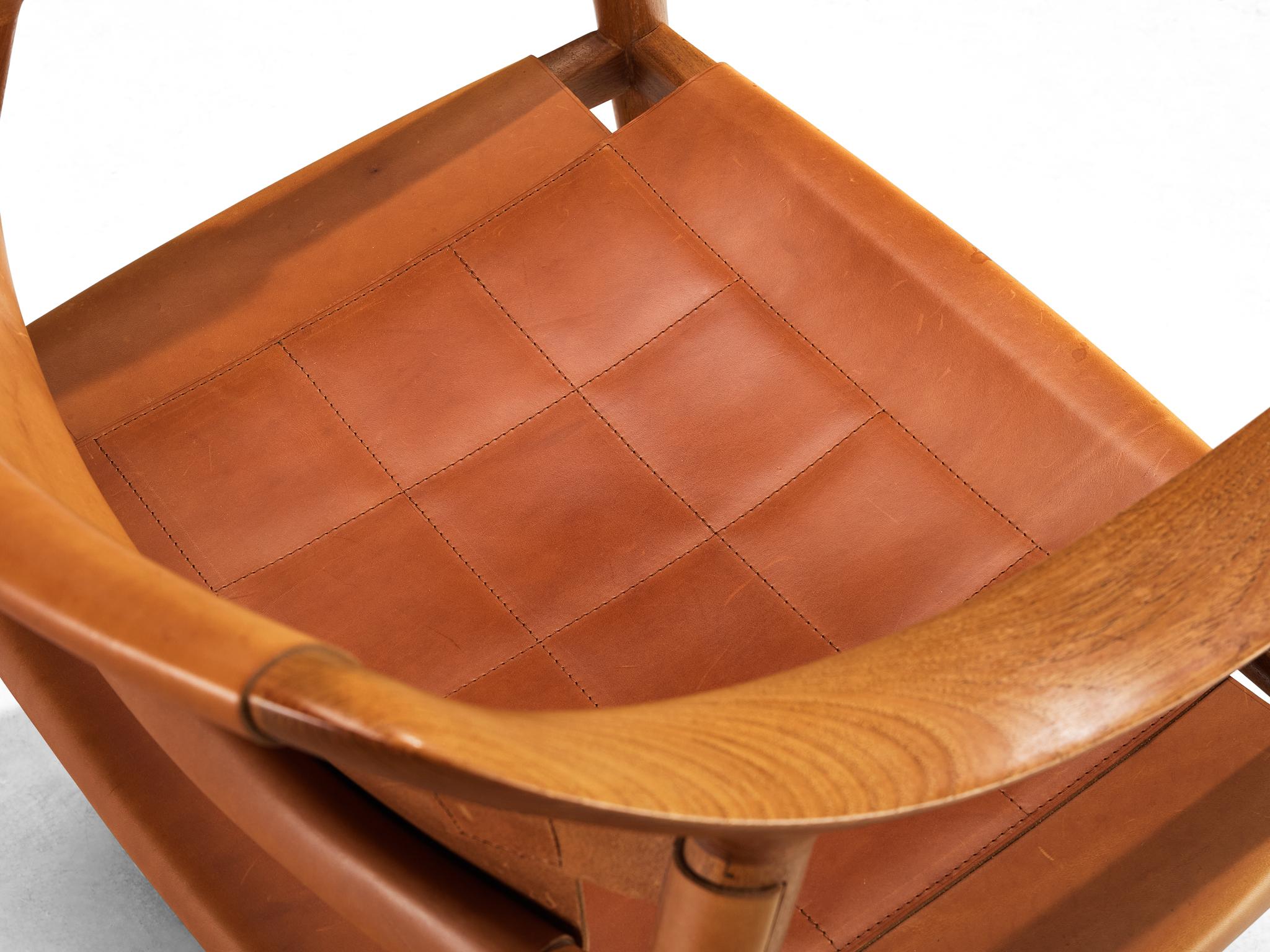 Sigurd Resell and Adolf Relling Pair of Bambi Lounge Chairs in Teak Leather