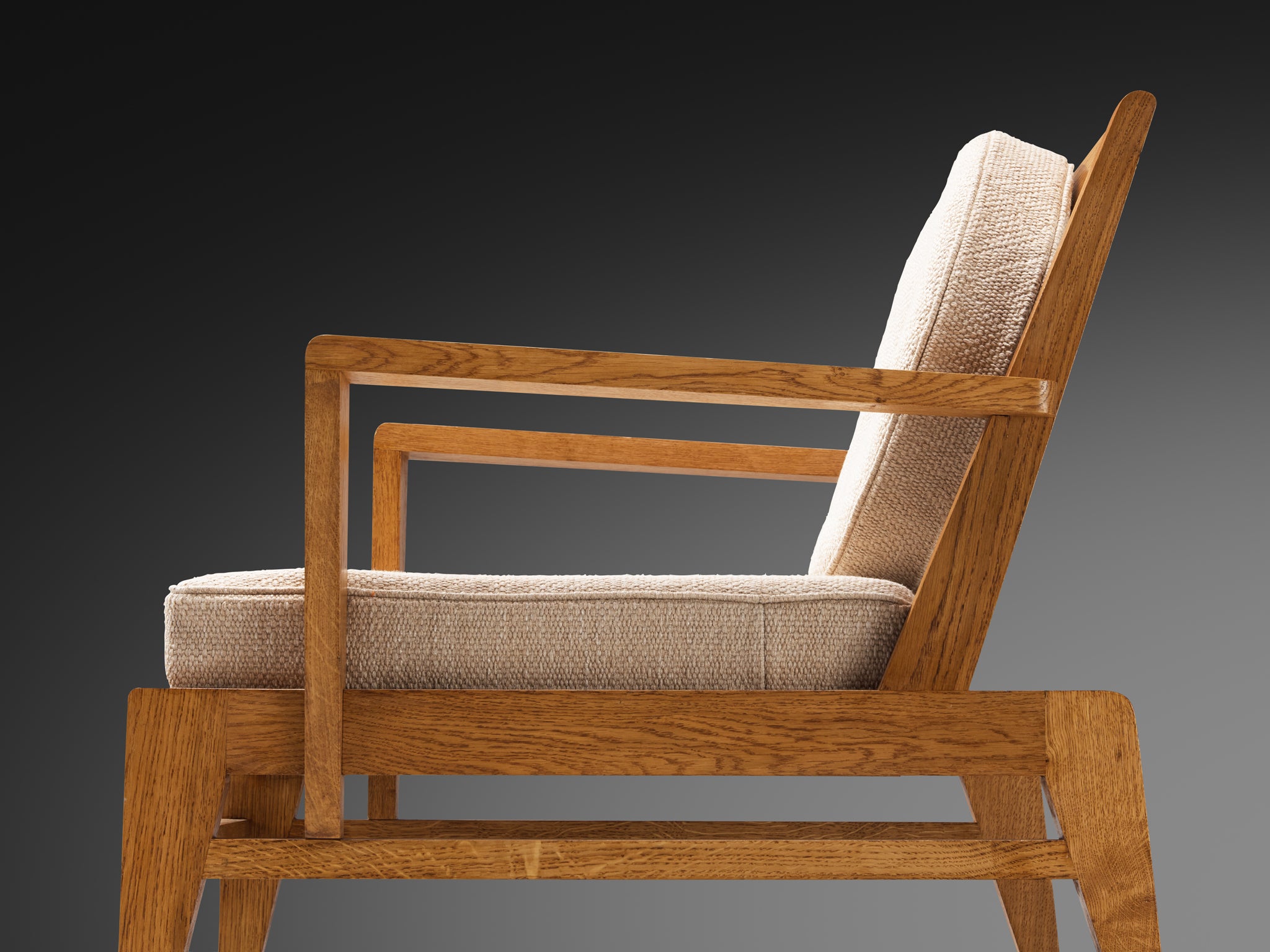 René Gabriel for Lieuvin 'RG178' Lounge Chairs in Solid Wood