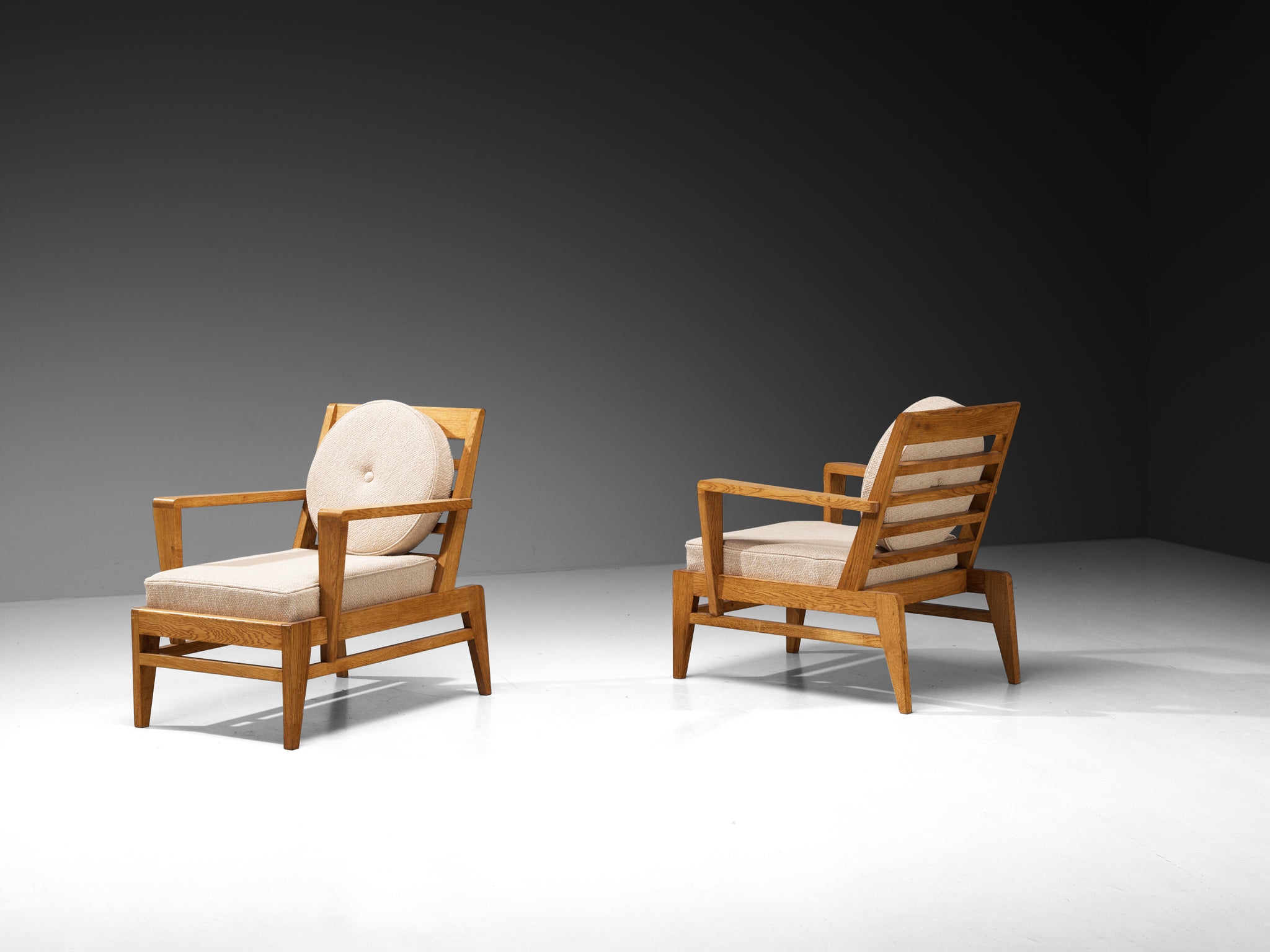 René Gabriel for Lieuvin 'RG178' Lounge Chairs in Solid Wood