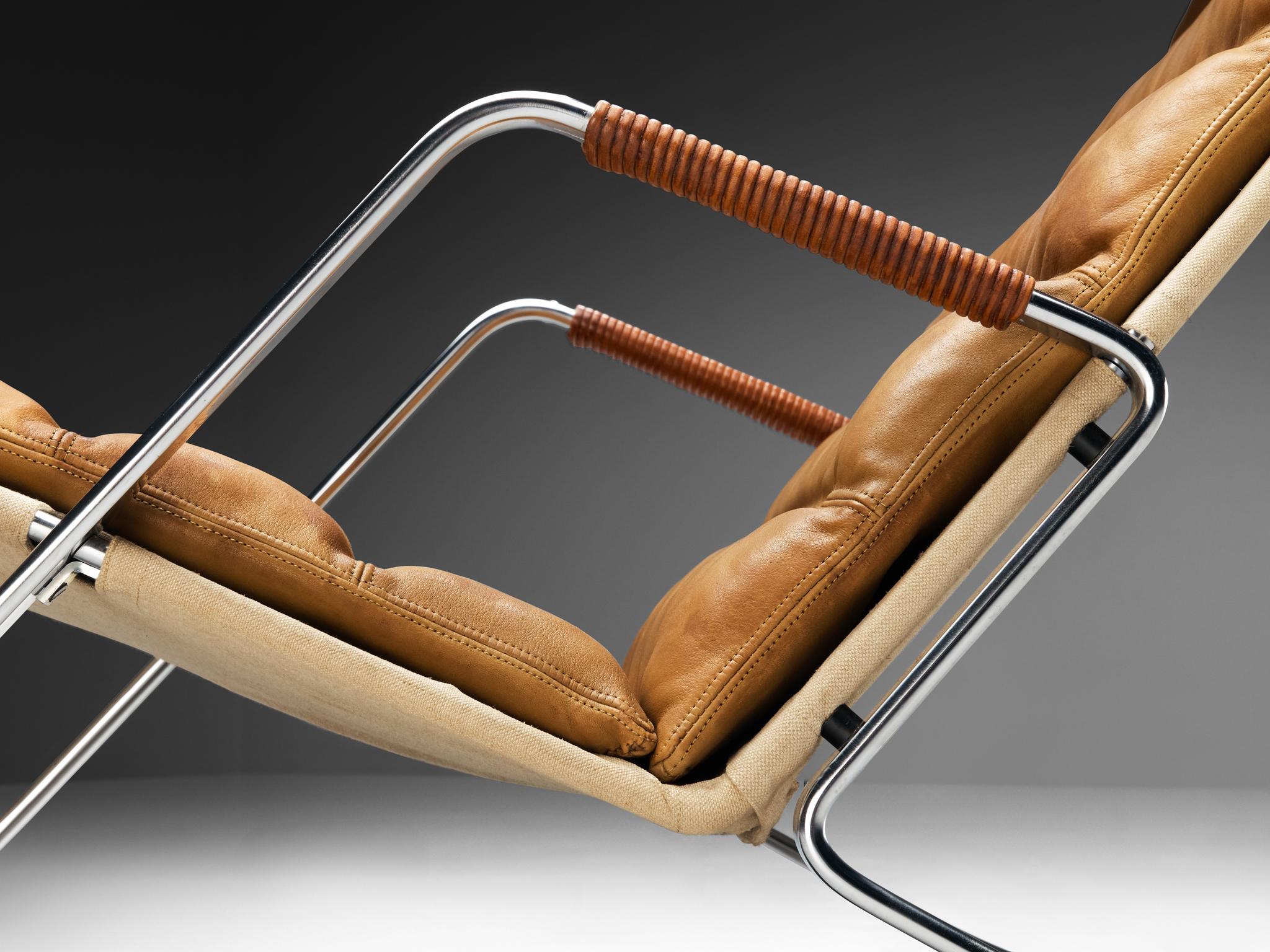 Jørgen Kastholm & Preben Fabricius 'Grasshopper' Chaise Longue in Leather