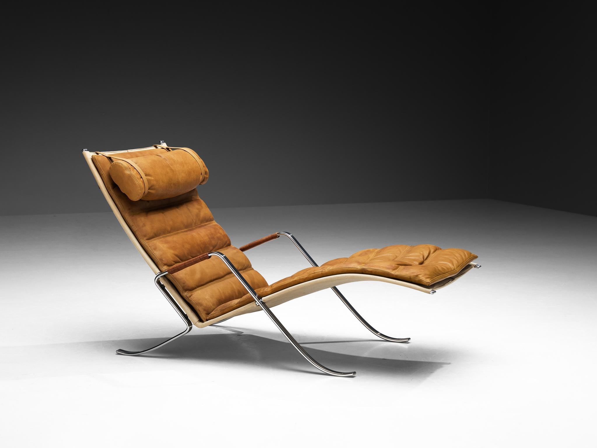 Jørgen Kastholm & Preben Fabricius 'Grasshopper' Chaise Longue in Leather