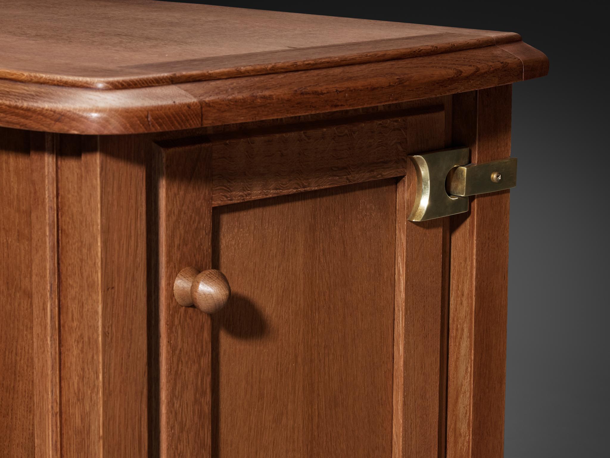 Guillerme & Chambron Sideboard in Oak and Brass