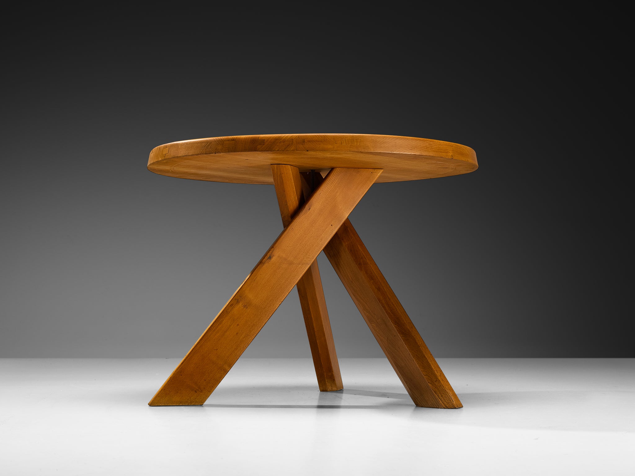 Early Pierre Chapo 'Sfax' T 21 A Dining Table in Solid Elm