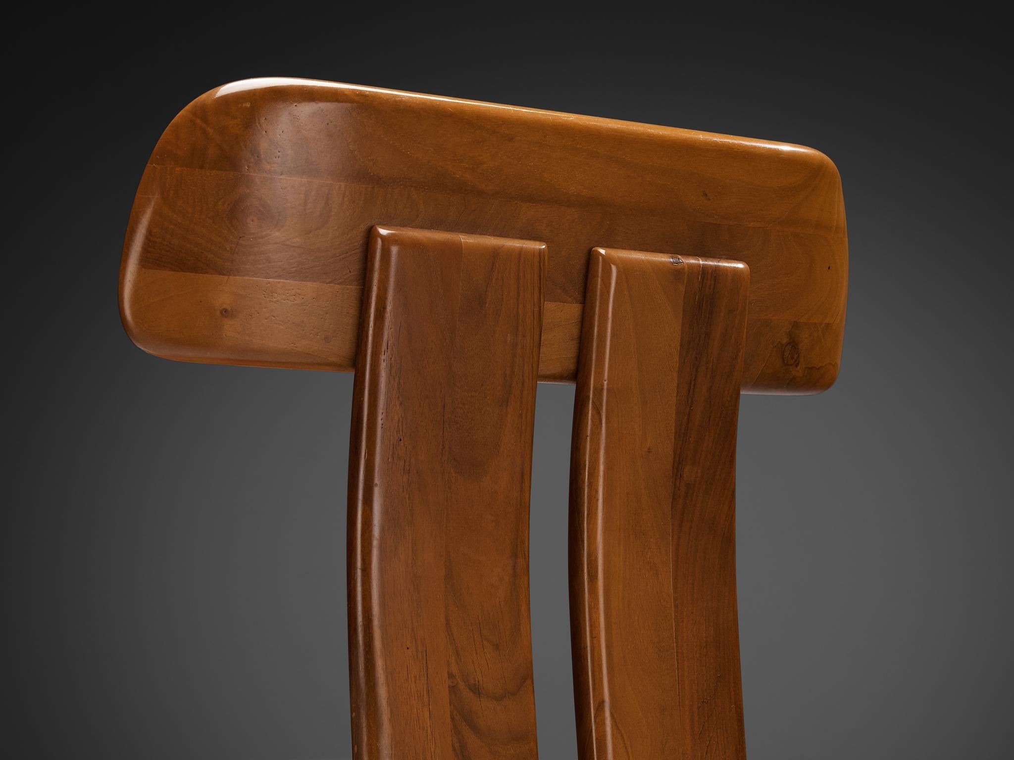 Mario Marenco for Mobil Girgi Set of Four Dining Chairs in Walnut